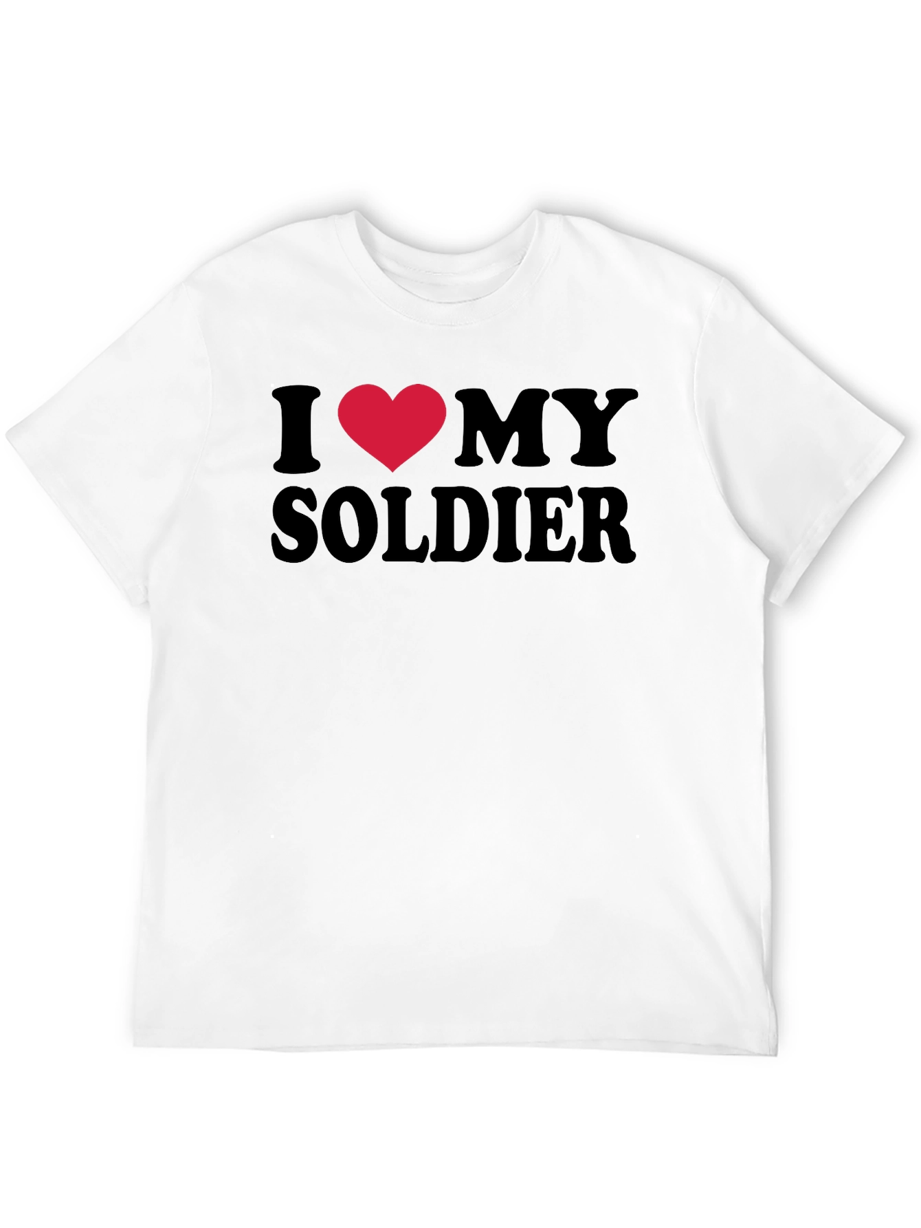 I Heart My Soldier T-Shirt - Black Graphic Tee