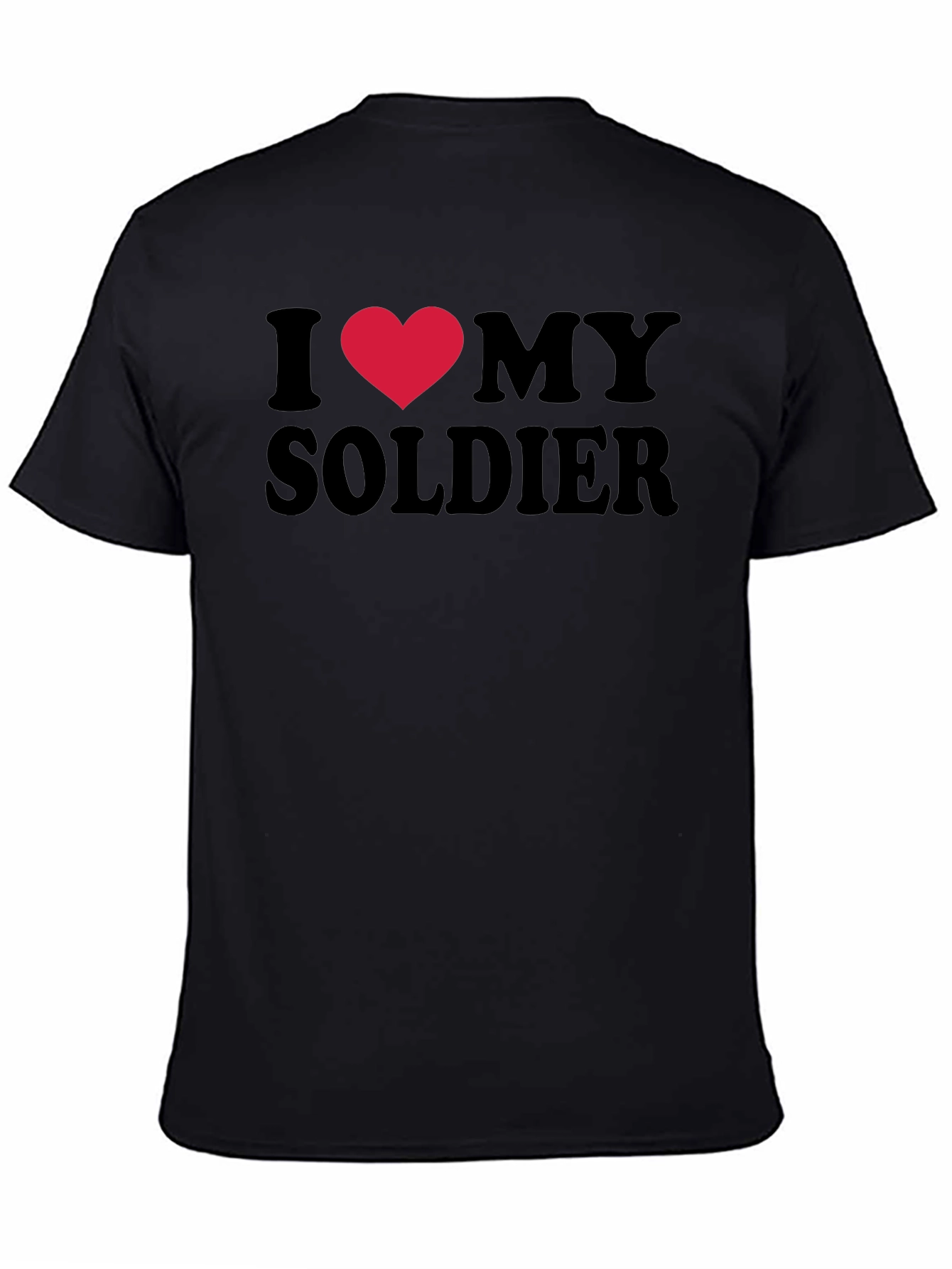 I Heart My Soldier T-Shirt - Black Graphic Tee