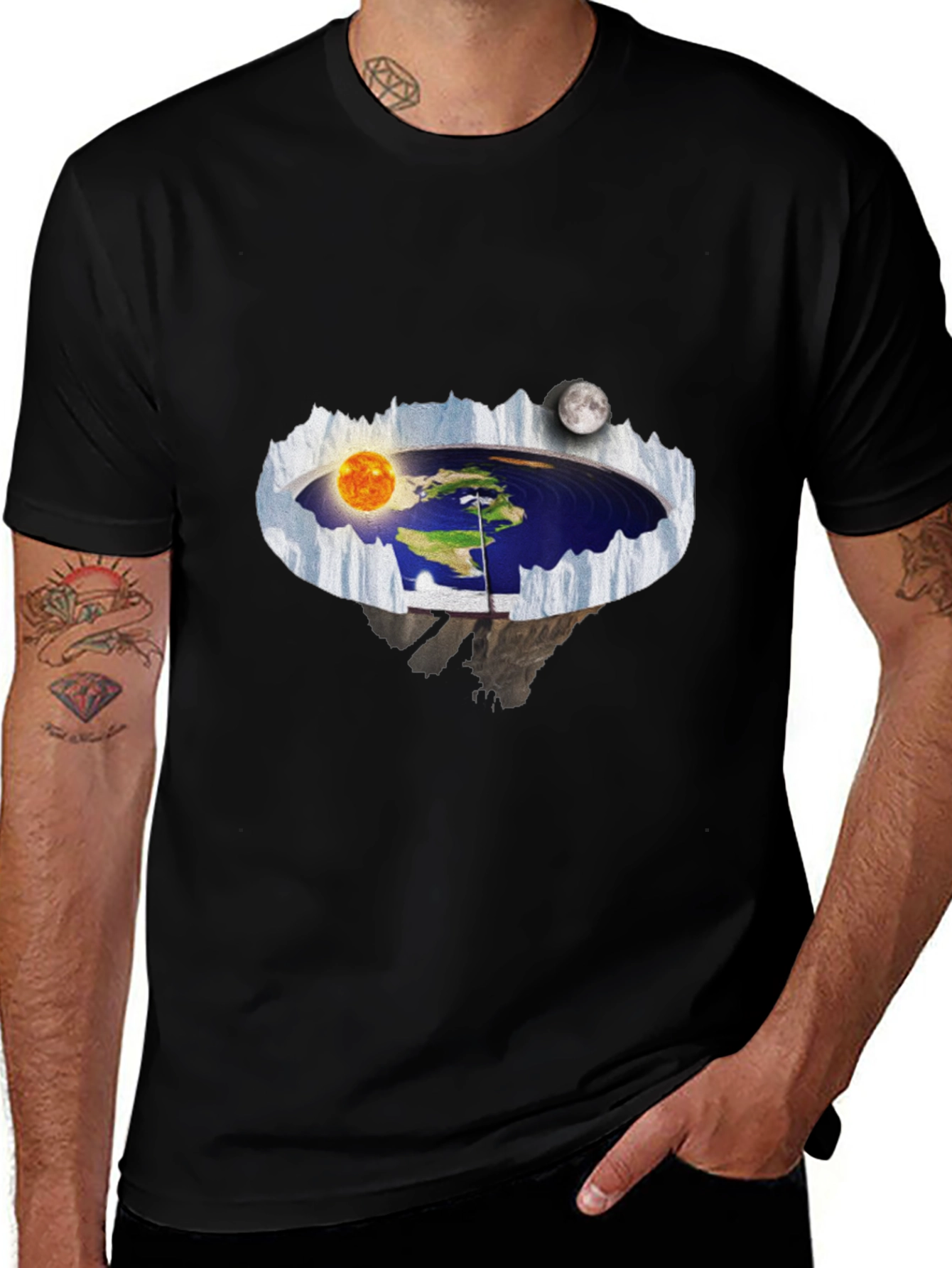Flat Earth T-Shirt - Unique Design