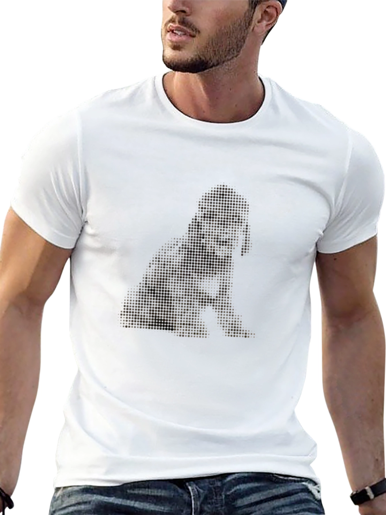 Dog Pixel Art Black T-Shirt