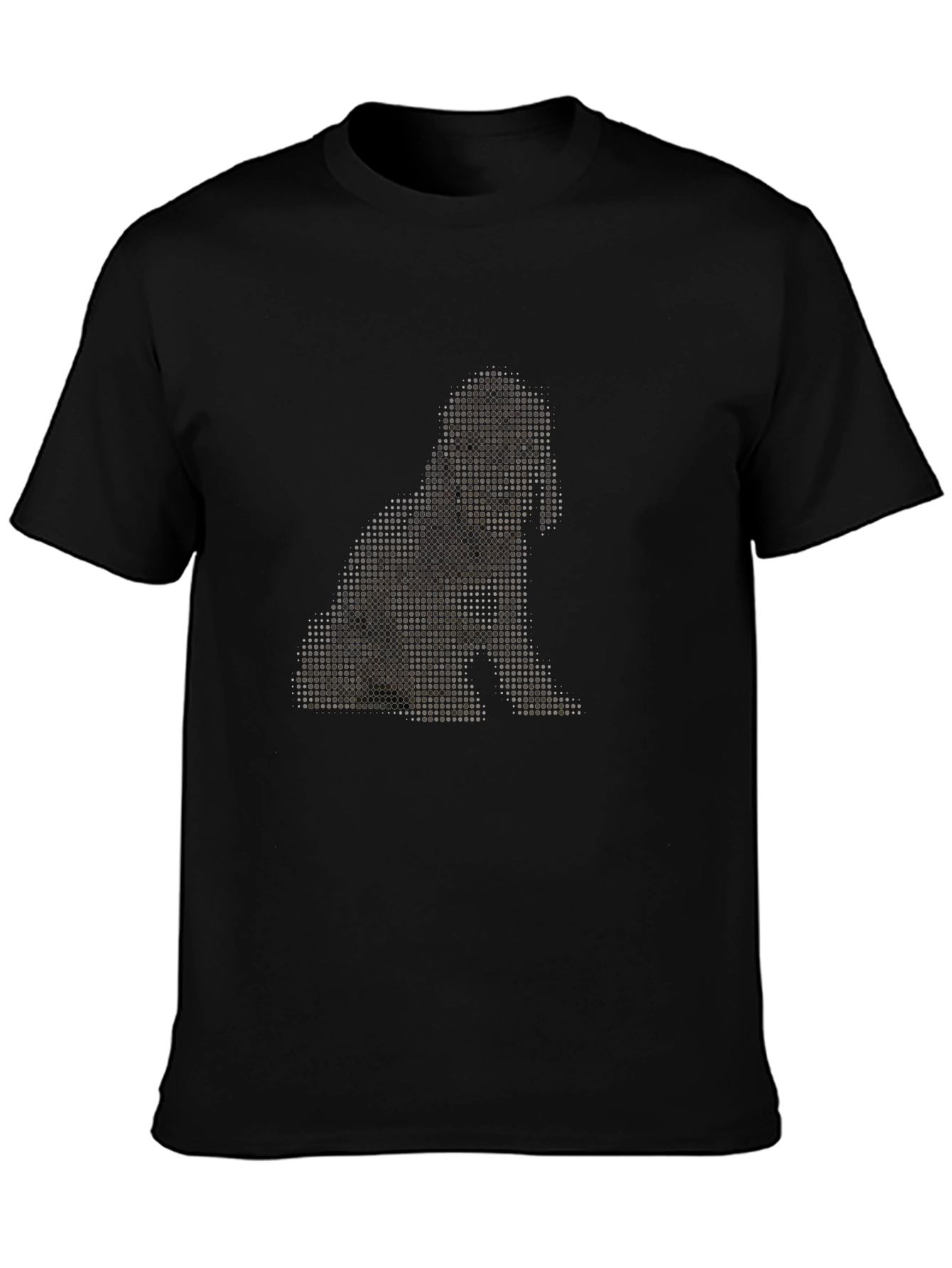 Dog Pixel Art Black T-Shirt