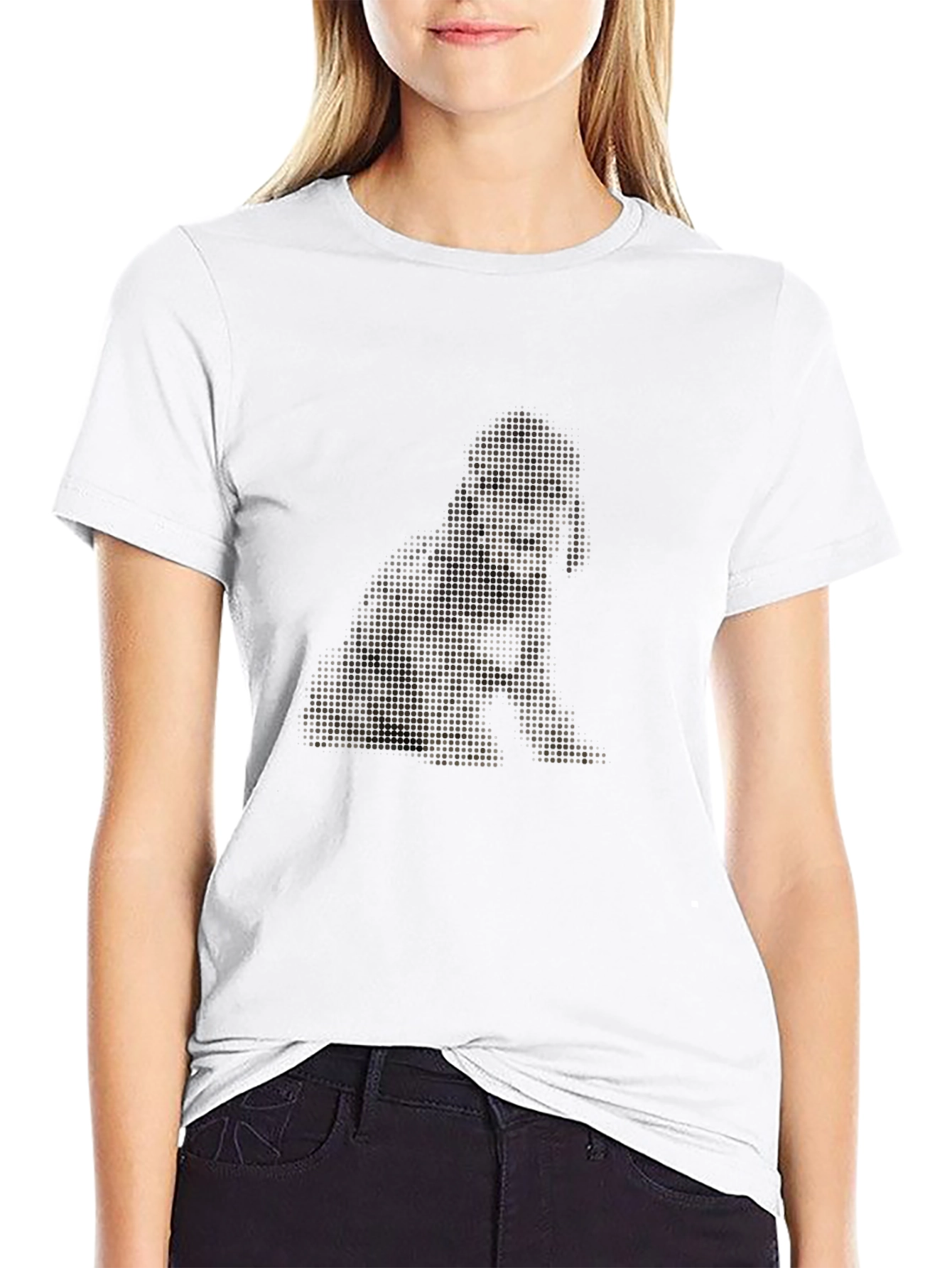 Dog Pixel Art Black T-Shirt