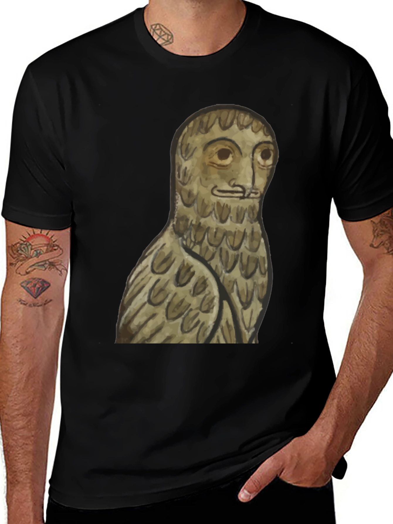 Unique Owl T-Shirt: Medieval Style Graphic Tee