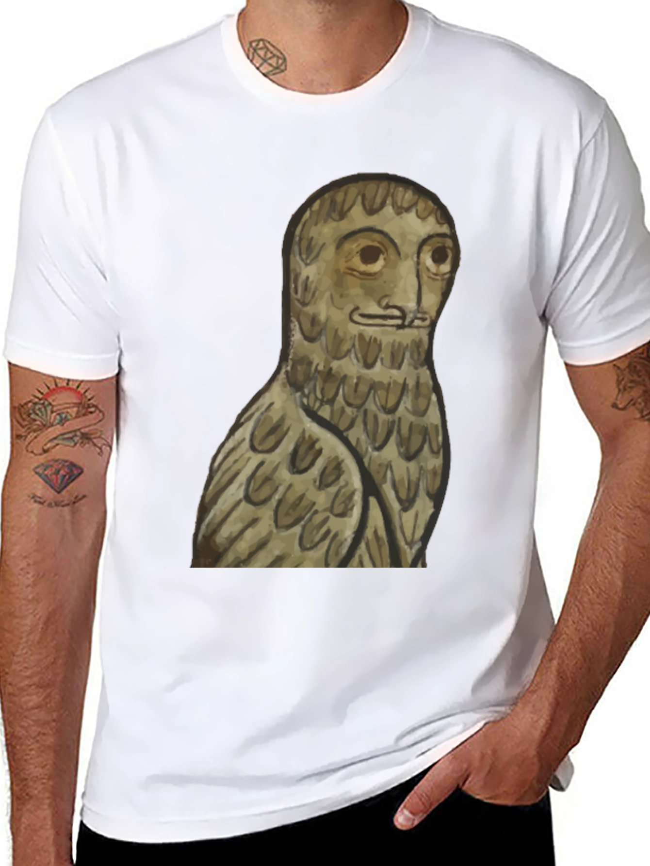 Unique Owl T-Shirt: Medieval Style Graphic Tee