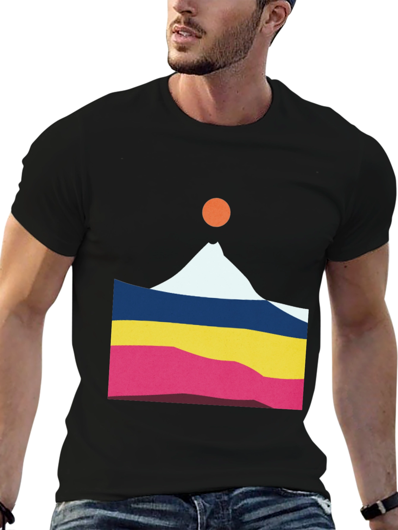 Geometric Mountain Graphic Tee - Unisex