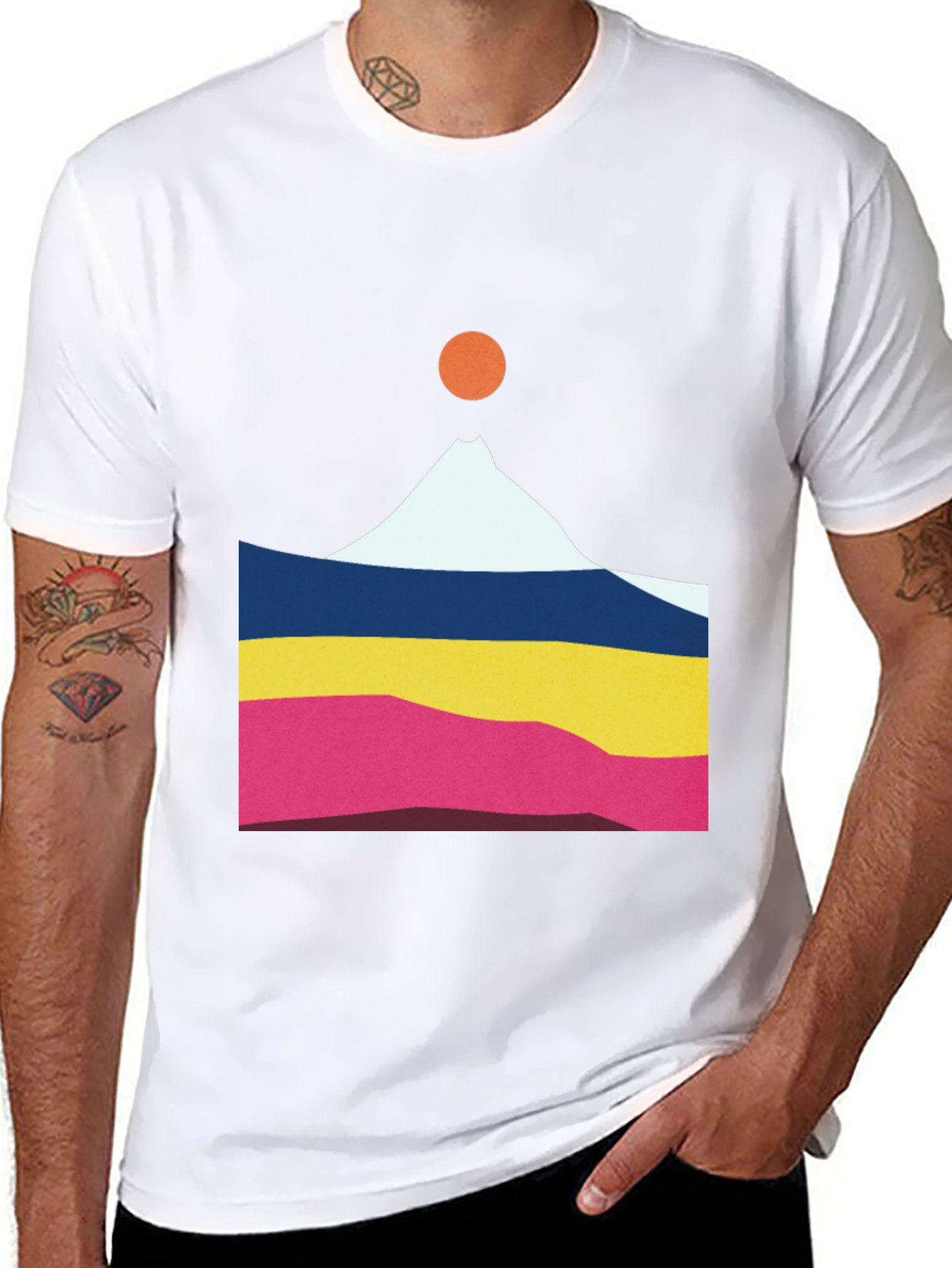 Geometric Mountain Graphic Tee - Unisex