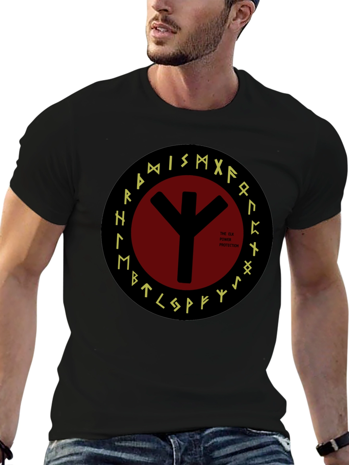 Elk Protection Rune T-Shirt - Viking Symbol Tee