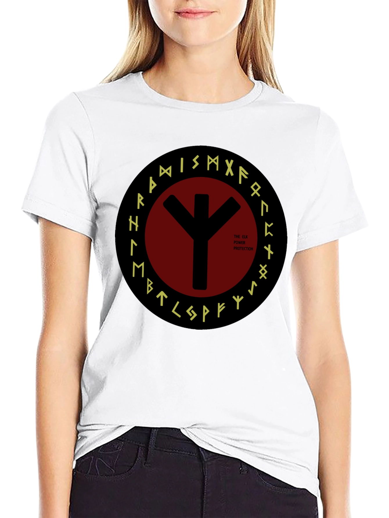 Elk Protection Rune T-Shirt - Viking Symbol Tee