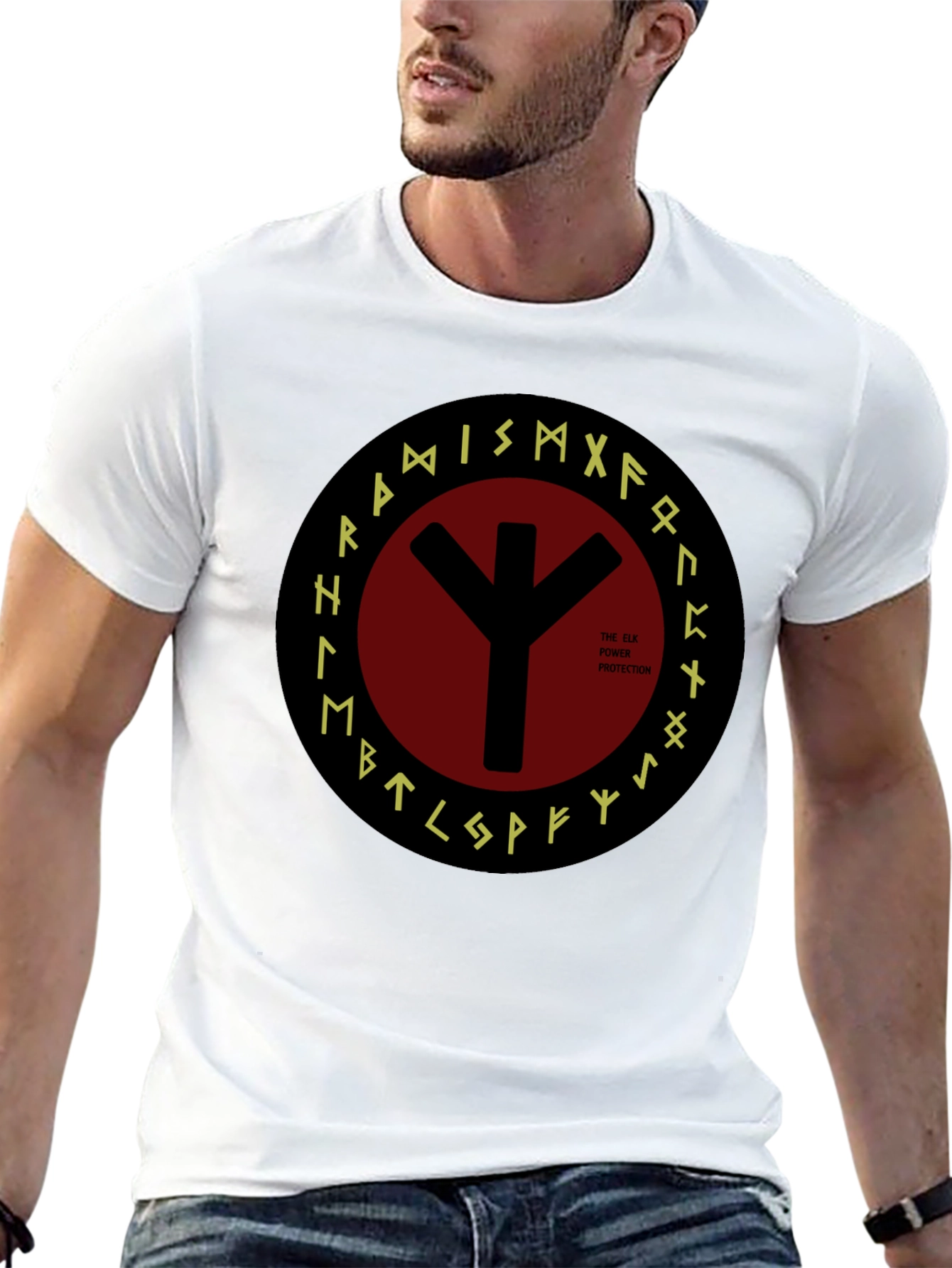 Elk Protection Rune T-Shirt - Viking Symbol Tee