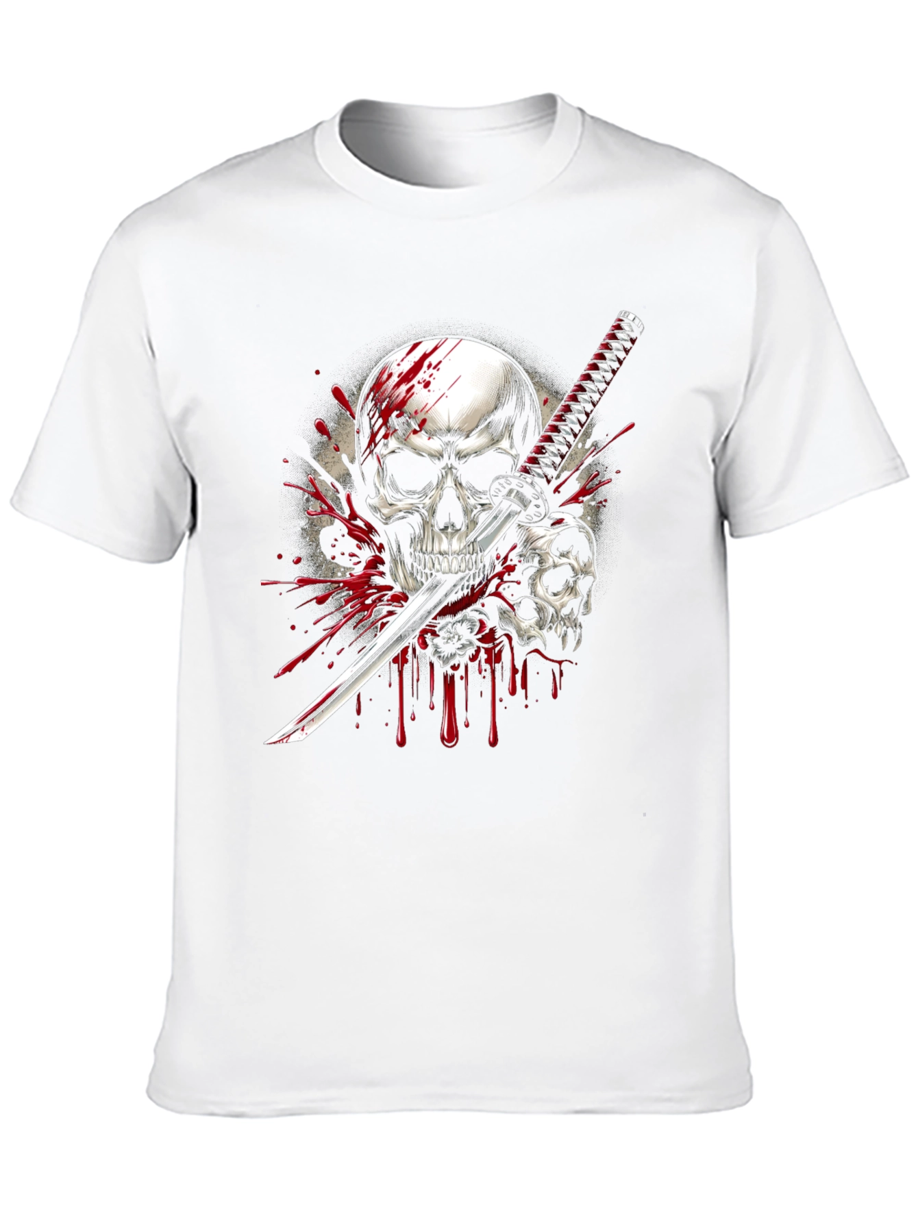 Skull Katana Graphic Tee - Mens Black T-Shirt