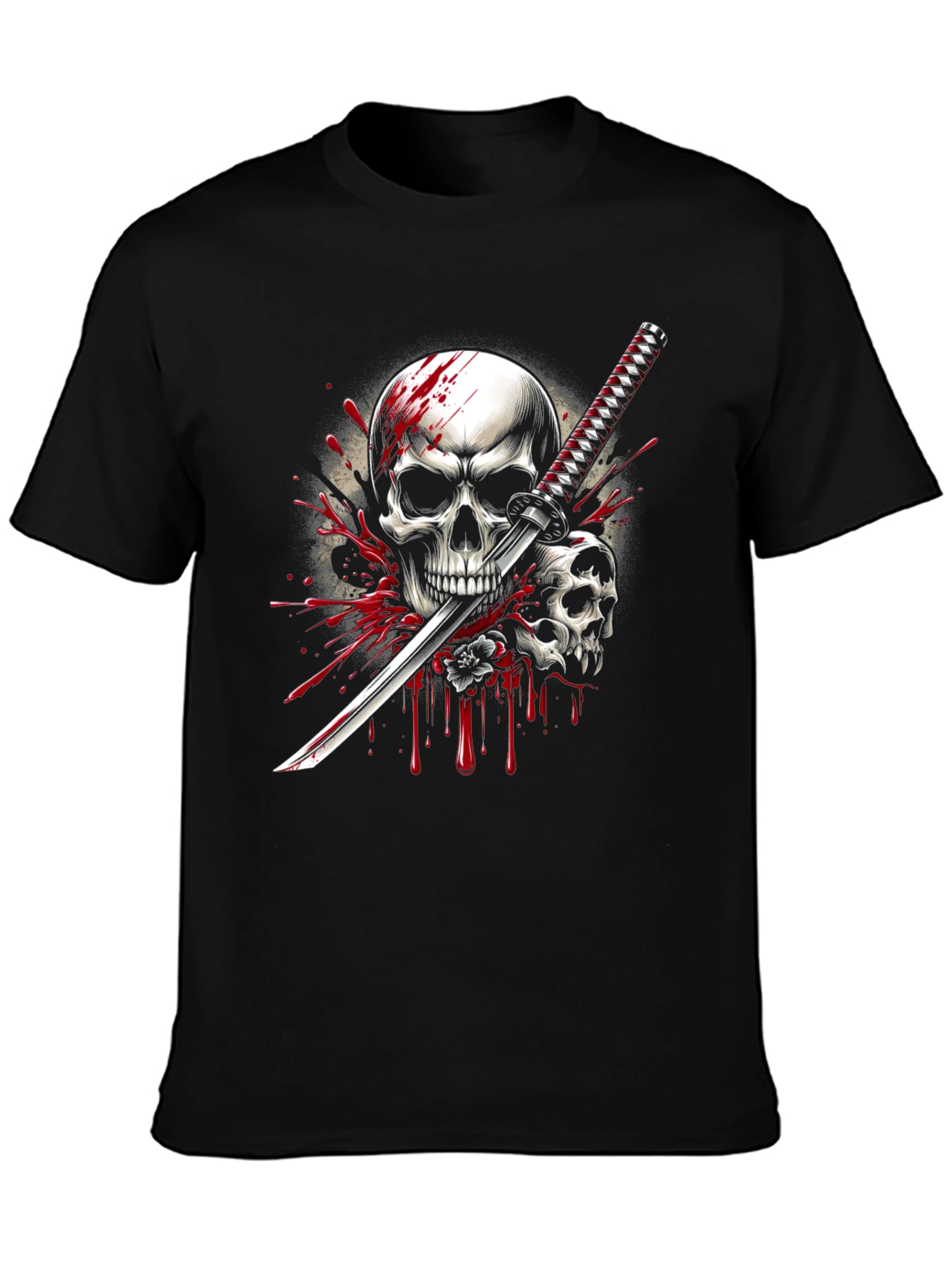 Skull Katana Graphic Tee - Mens Black T-Shirt