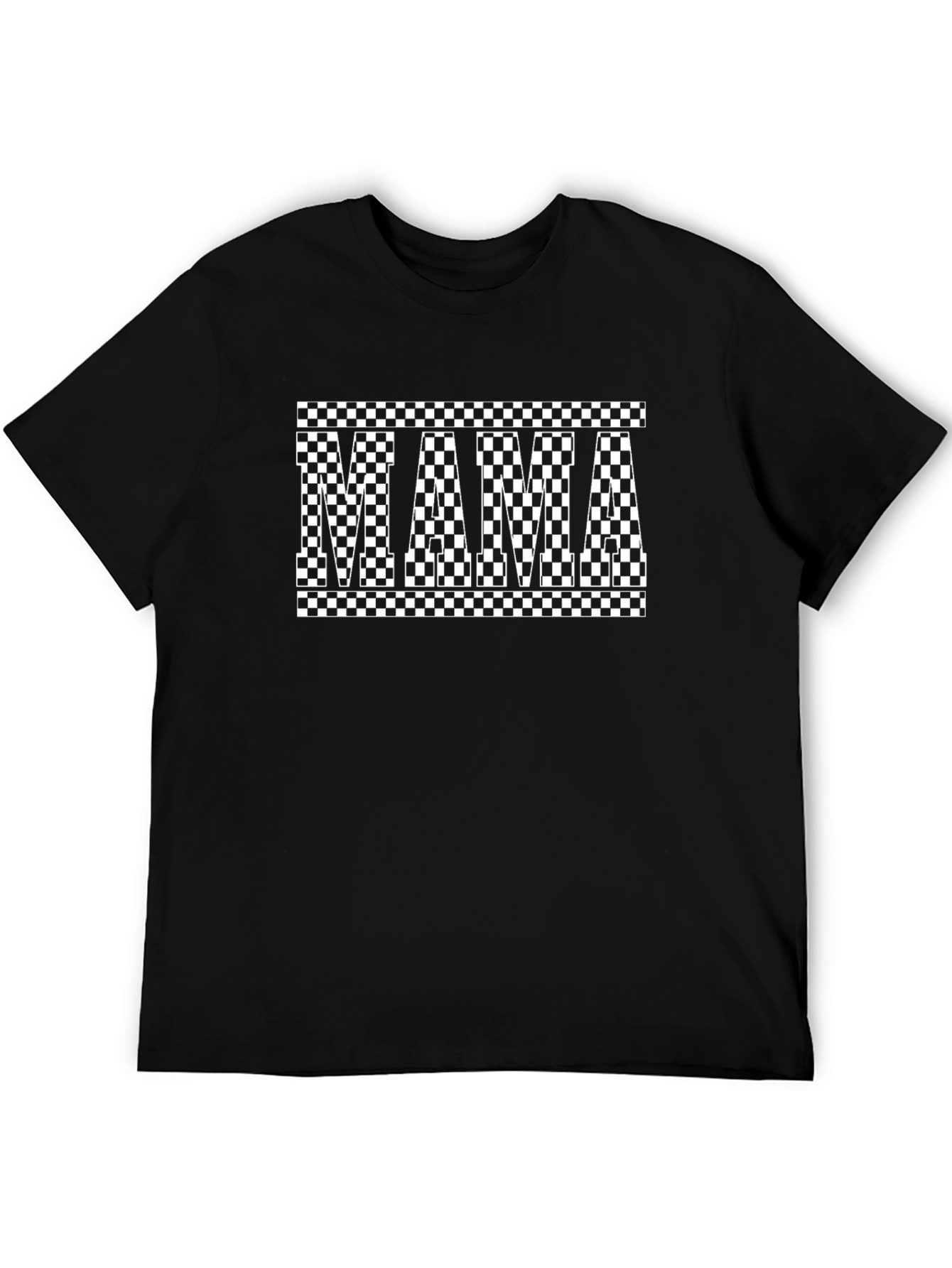 Mama Checkerboard Graphic Tee - Cool Mom Style