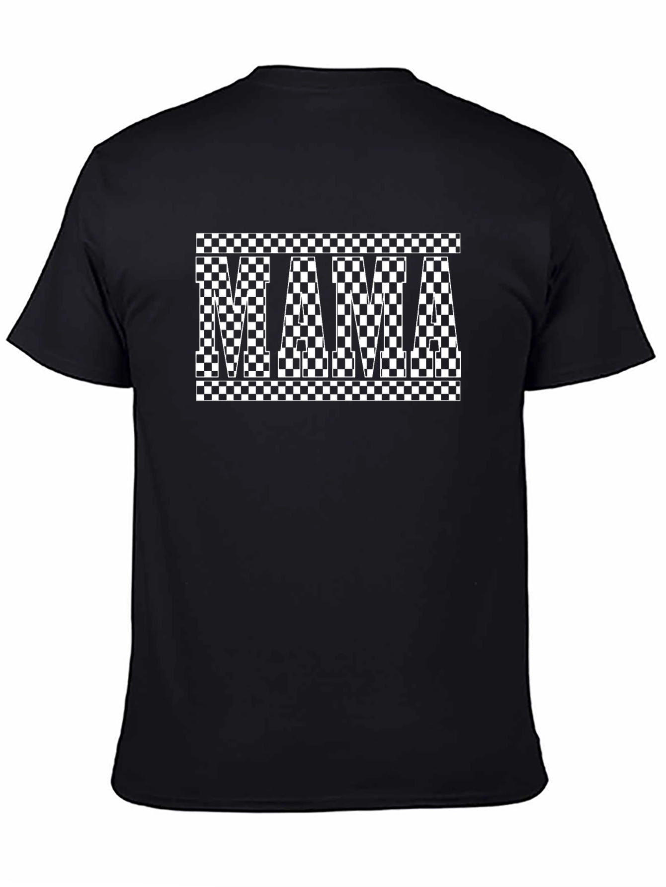 Mama Checkerboard Graphic Tee - Cool Mom Style