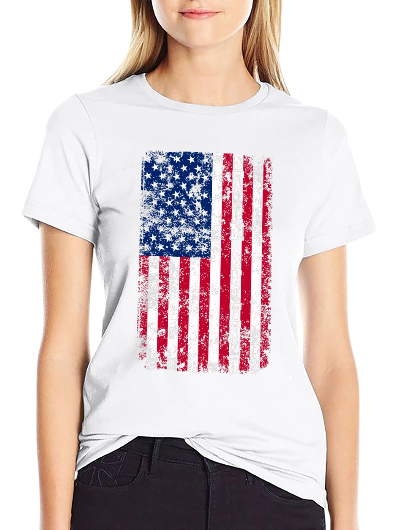 Storm Spotter Distressed American Flag Graphic T-Shirt