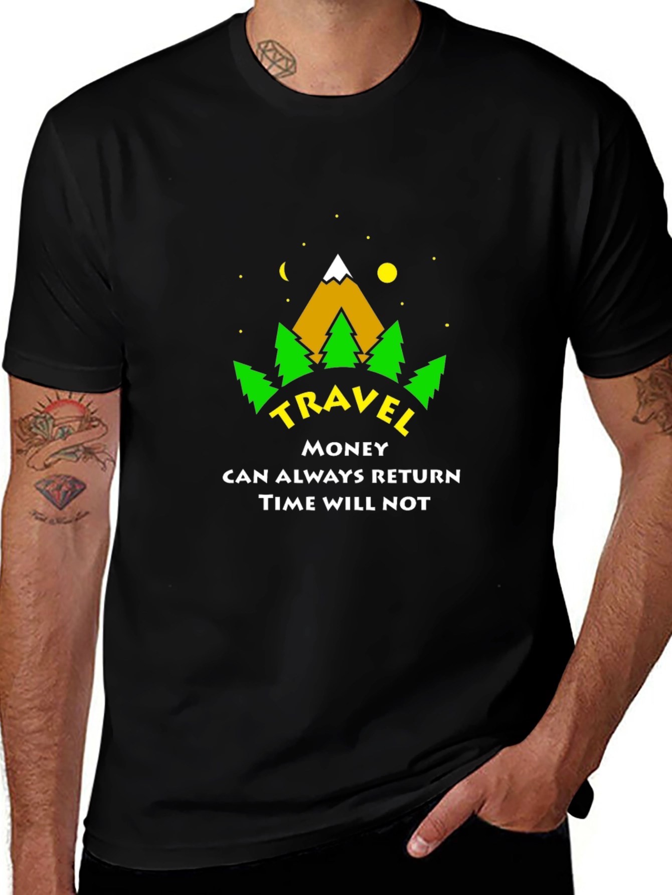 Travel Adventure Graphic T-Shirt - Time Will Not