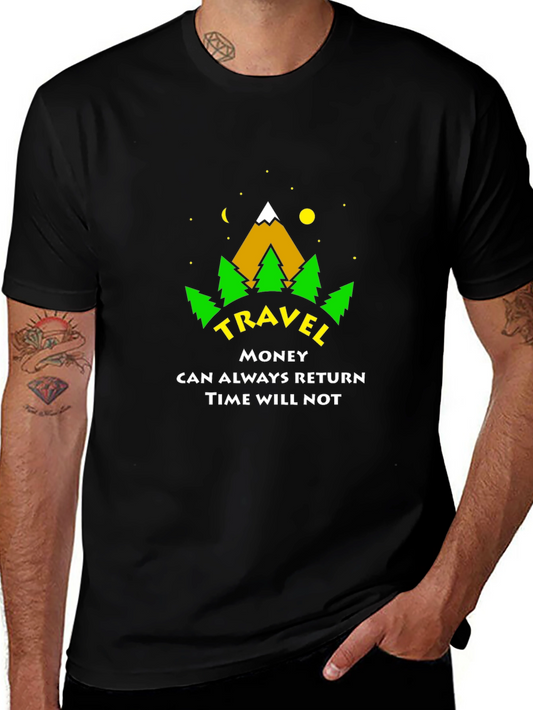 Travel Adventure Graphic T-Shirt - Time Will Not