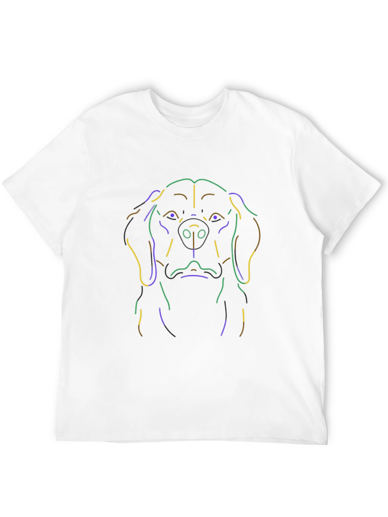 Neon Dog Outline Graphic T-Shirt