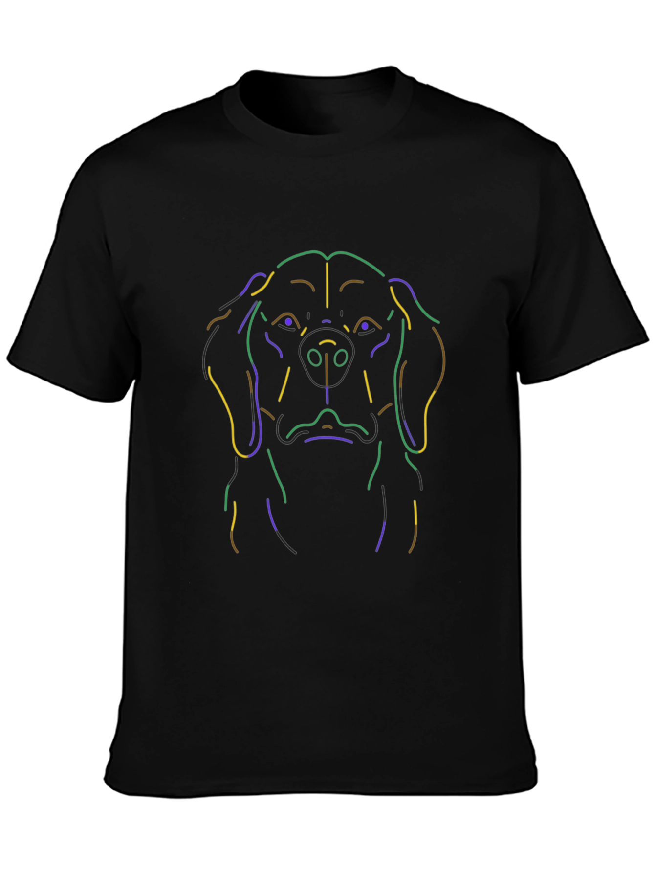Neon Dog Outline Graphic T-Shirt