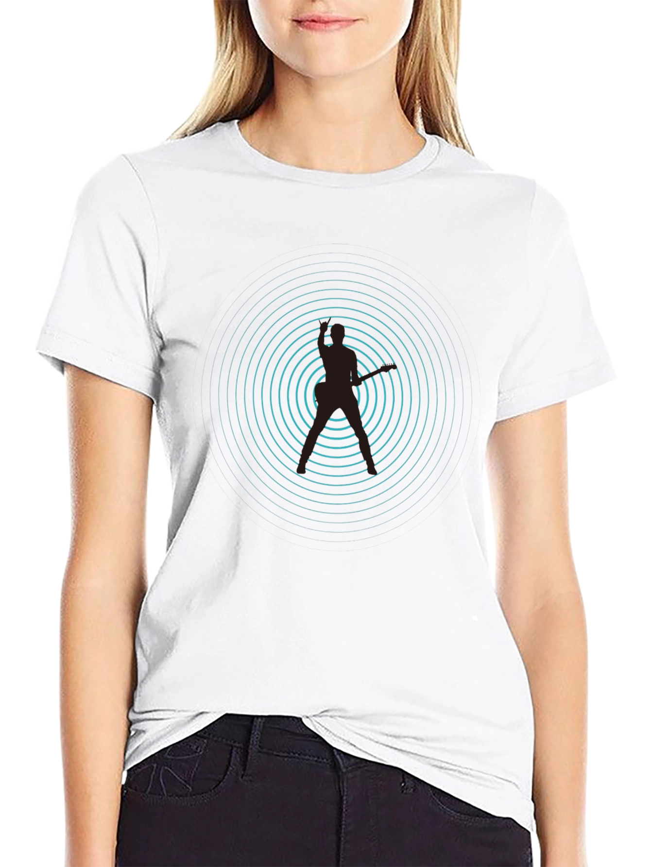 Rhythmic Pulse Graphic Tee - Black