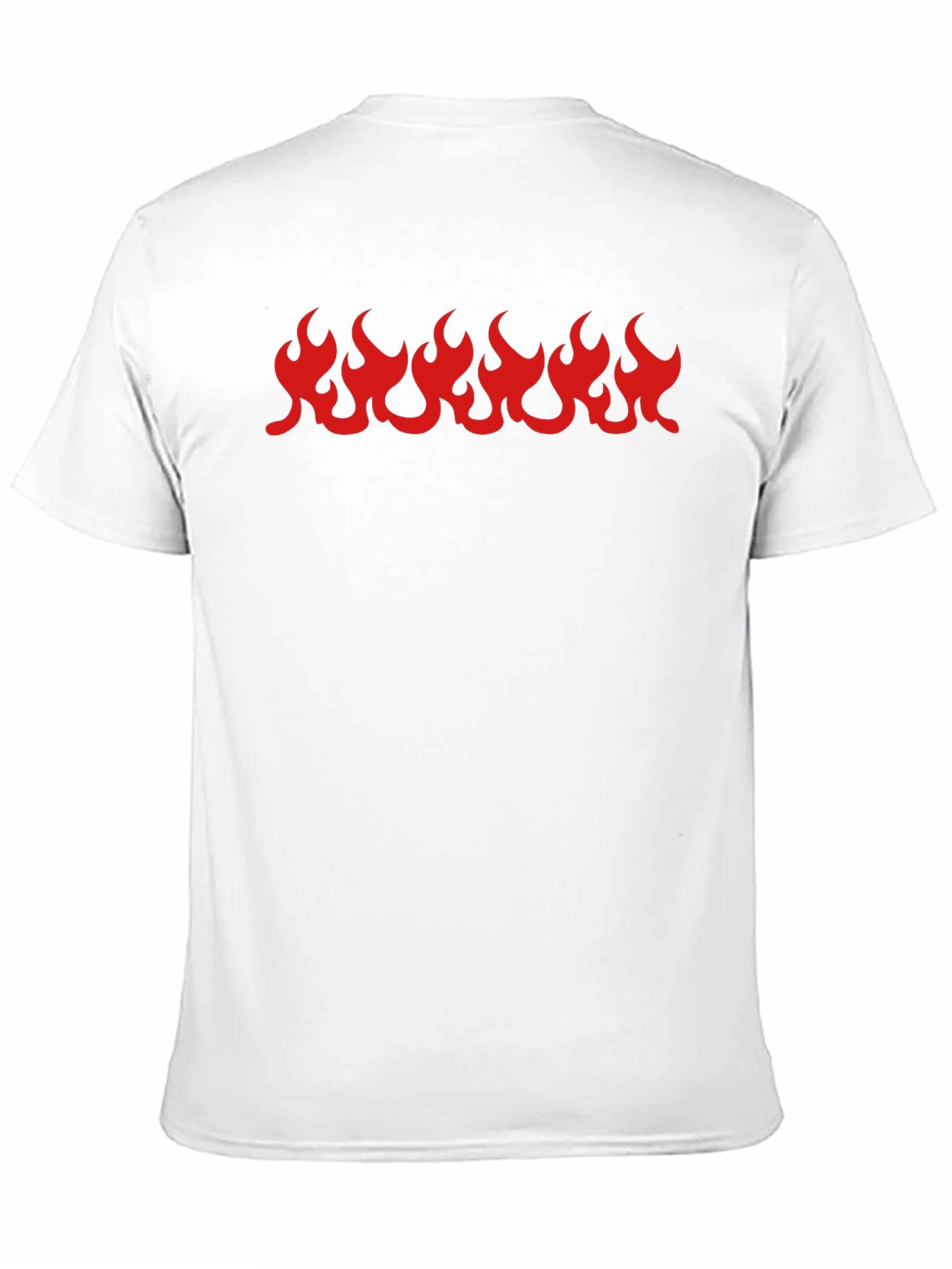 Black T-Shirt with Red Flame Graphic