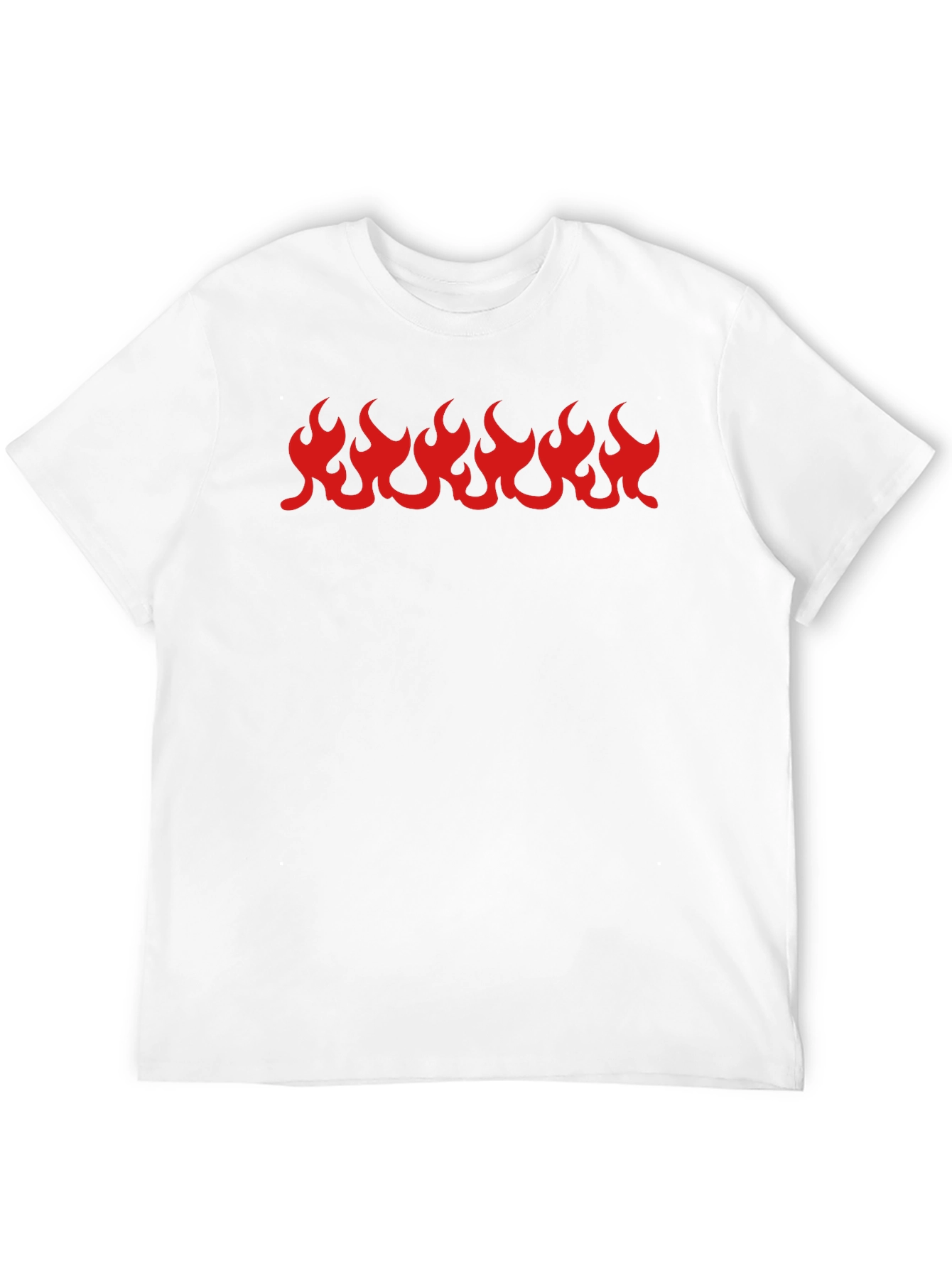 Black T-Shirt with Red Flame Graphic