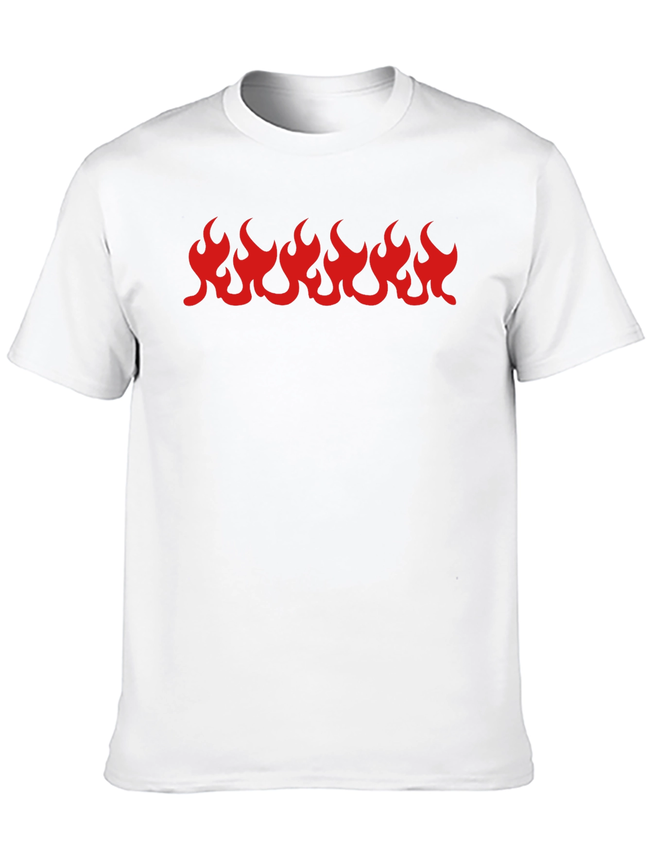 Black T-Shirt with Red Flame Graphic