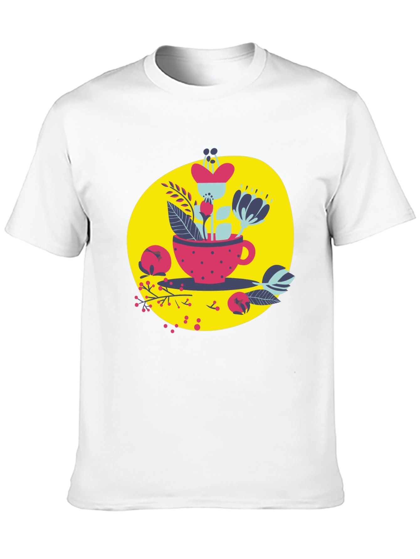 Floral Tea Cup Graphic T-Shirt
