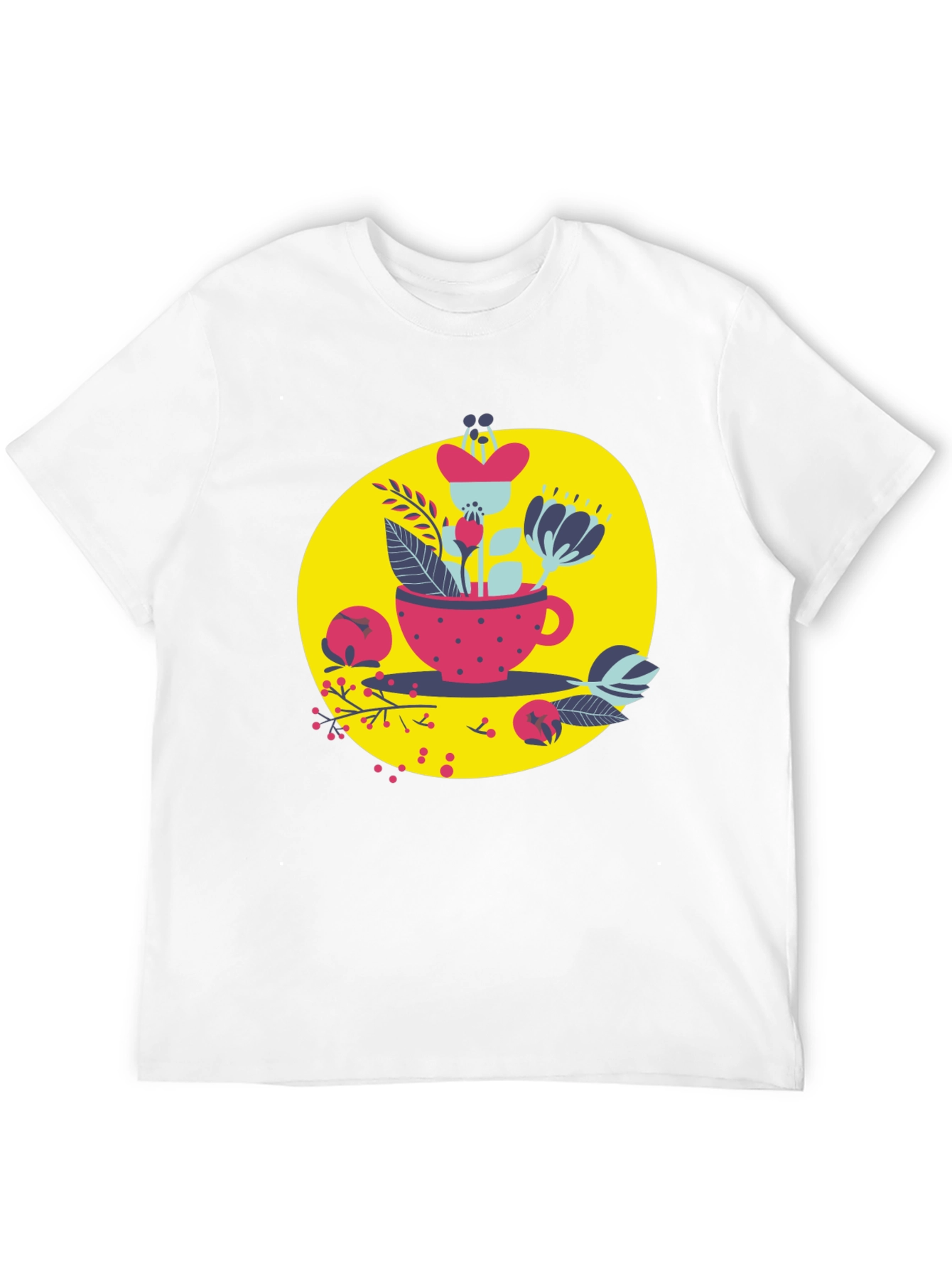 Floral Tea Cup Graphic T-Shirt