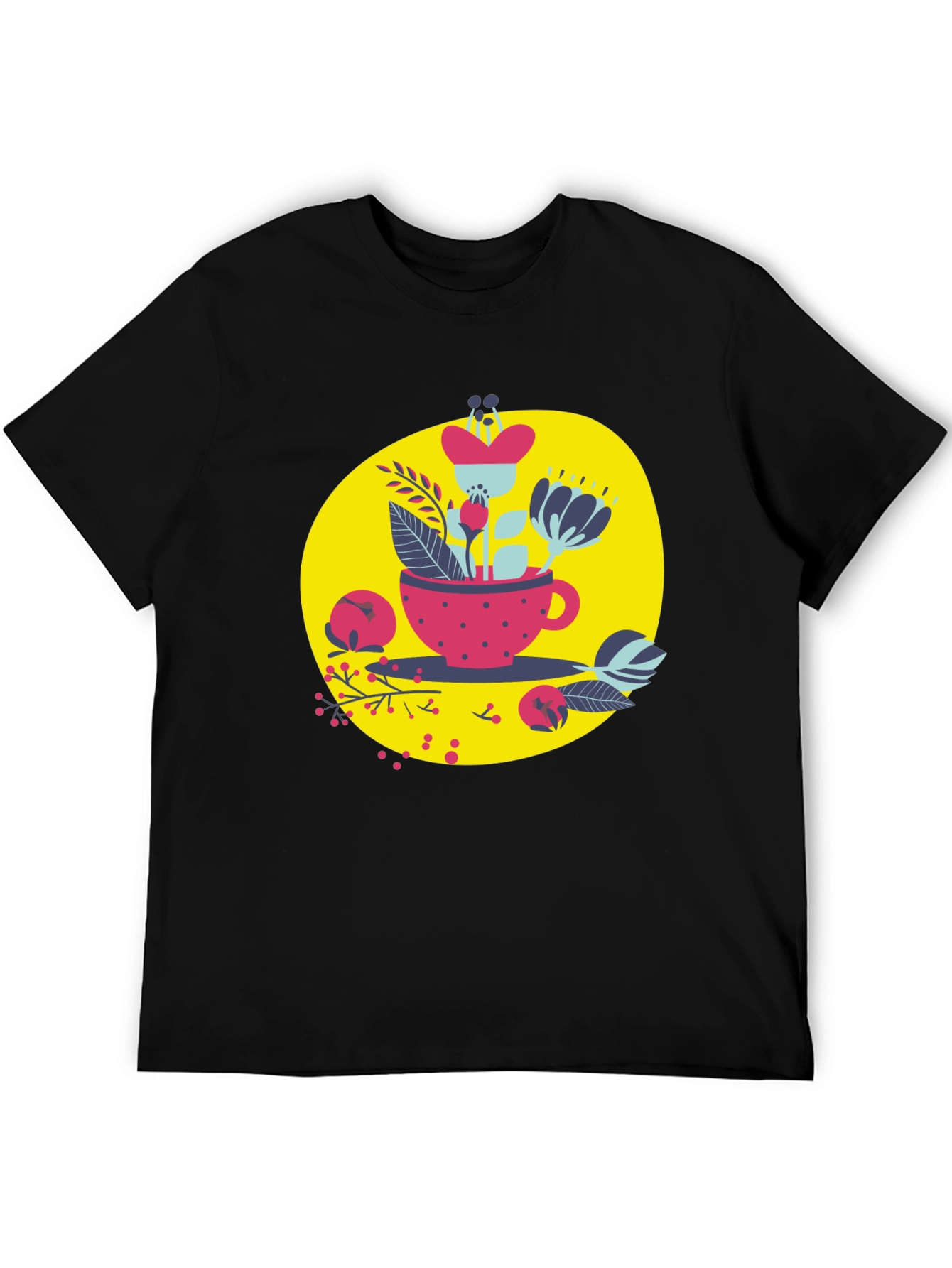 Floral Tea Cup Graphic T-Shirt