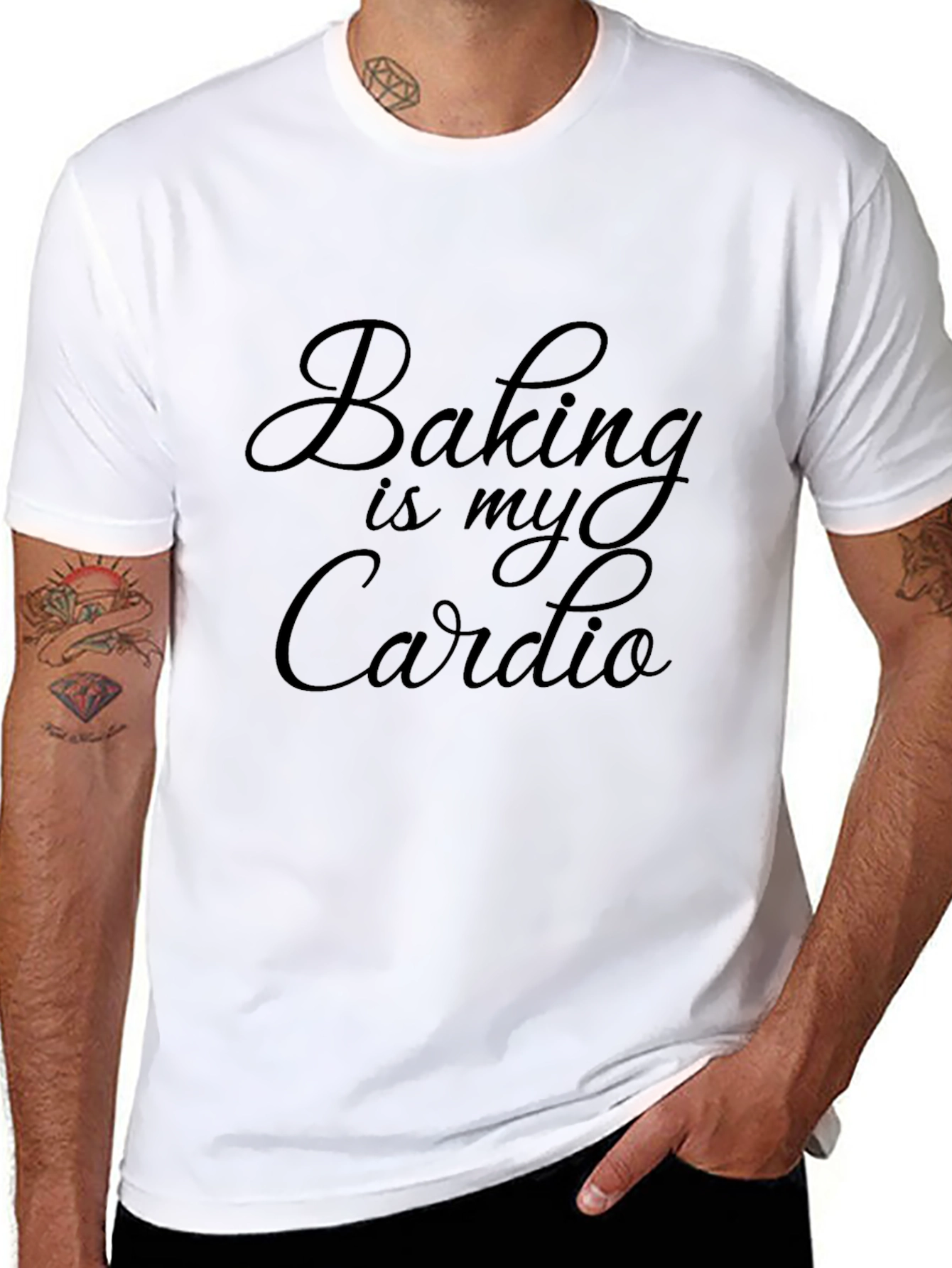 Baking is My Cardio - Mens Black T-Shirt
