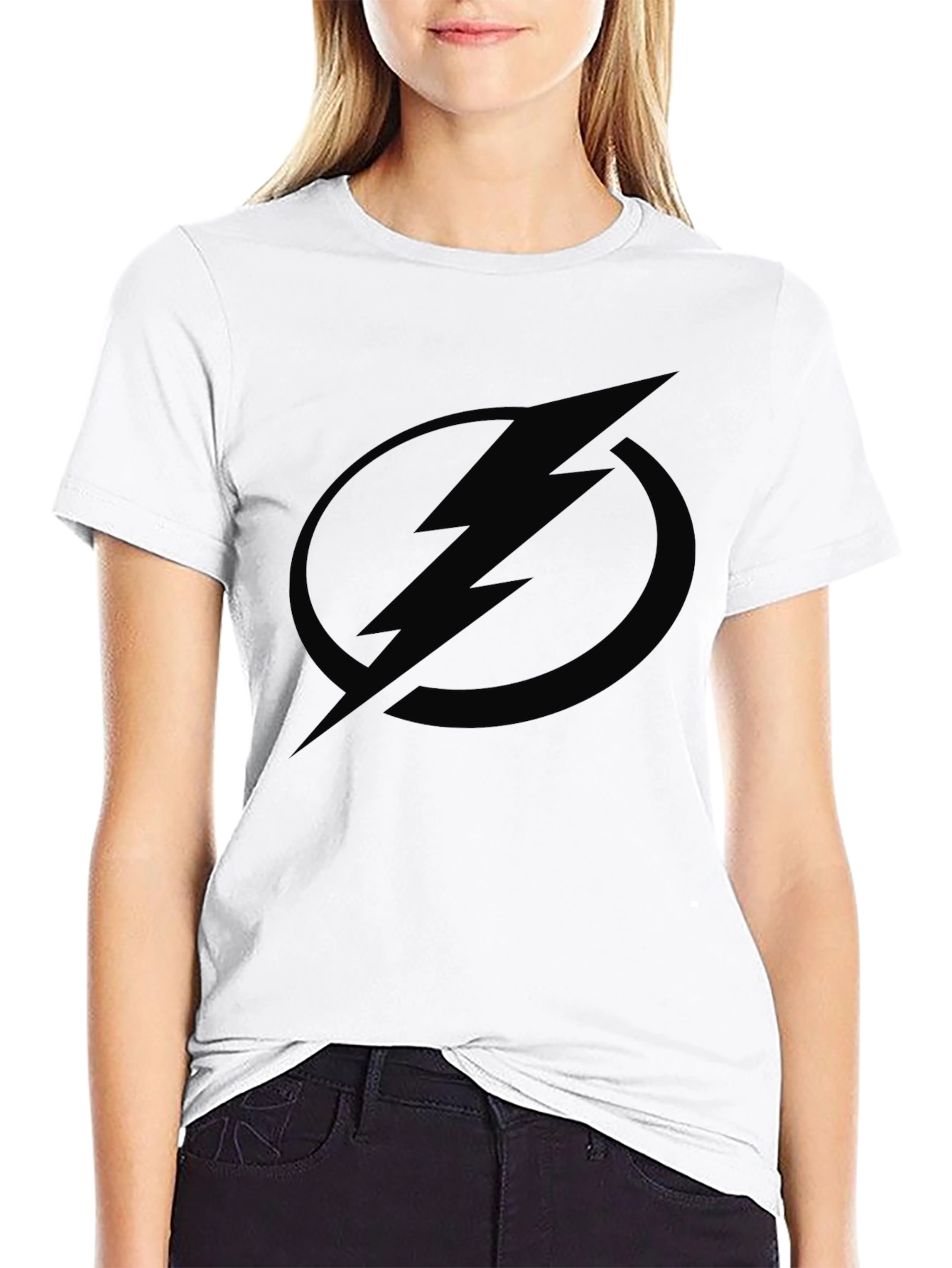 Black Lightning Bolt Graphic Tee - Modern Casual Style