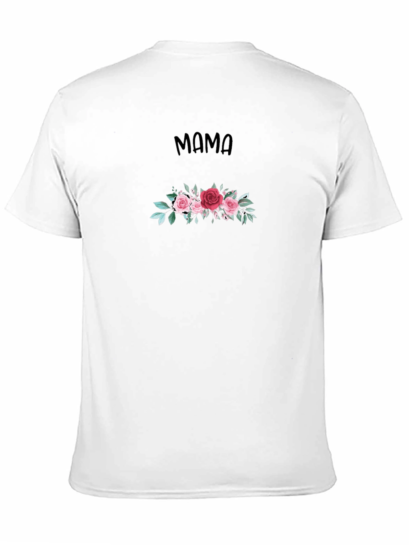 Mama Floral Graphic Tee - Black Cotton T-Shirt