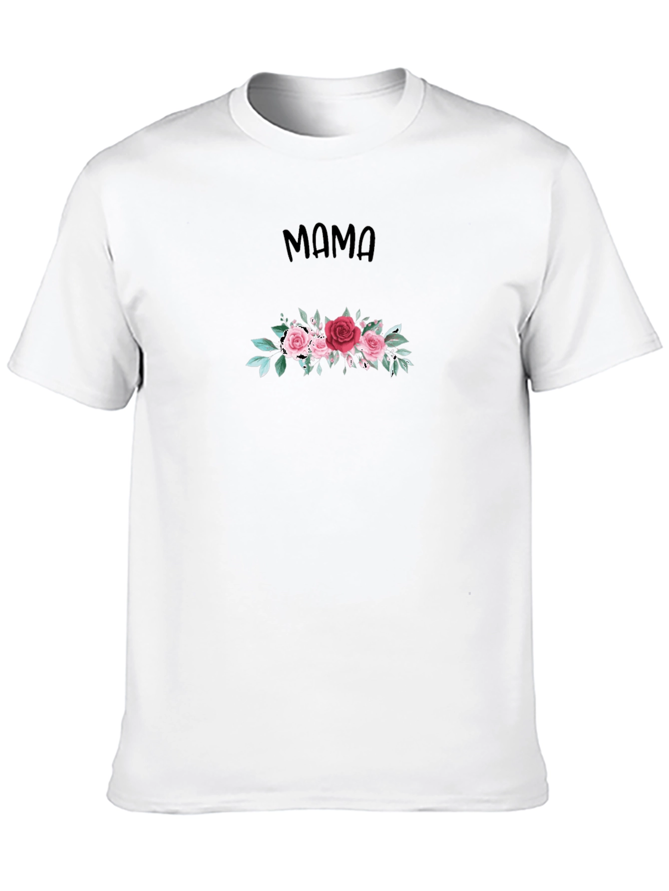 Mama Floral Graphic Tee - Black Cotton T-Shirt
