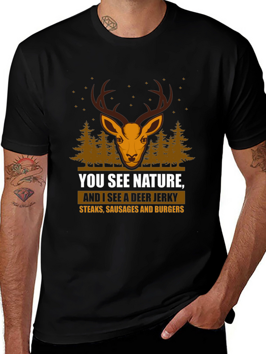 Deer Jerky T-Shirt - Nature vs. Food Humor Tee