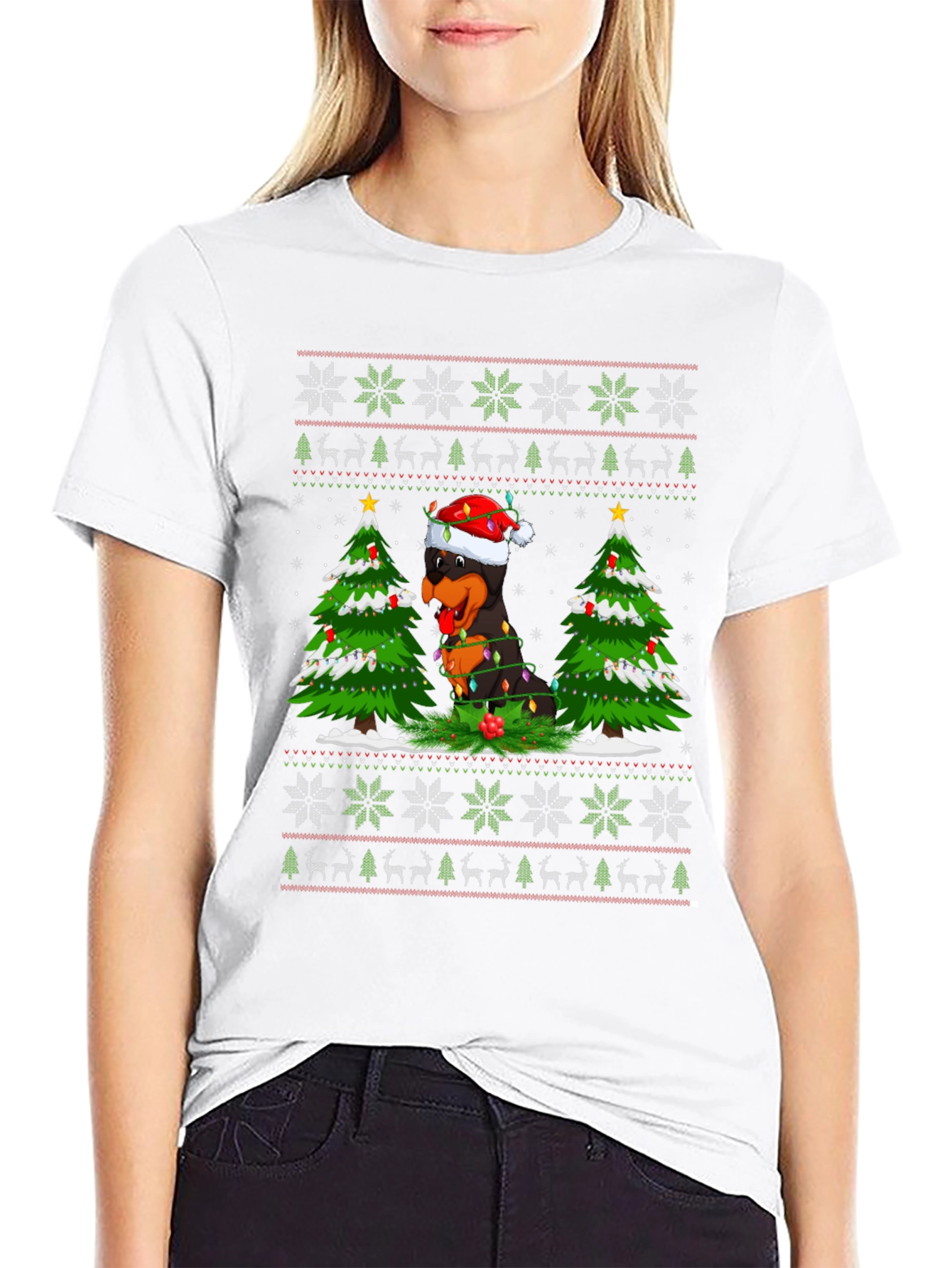 Rottweiler Christmas Sweater T-Shirt