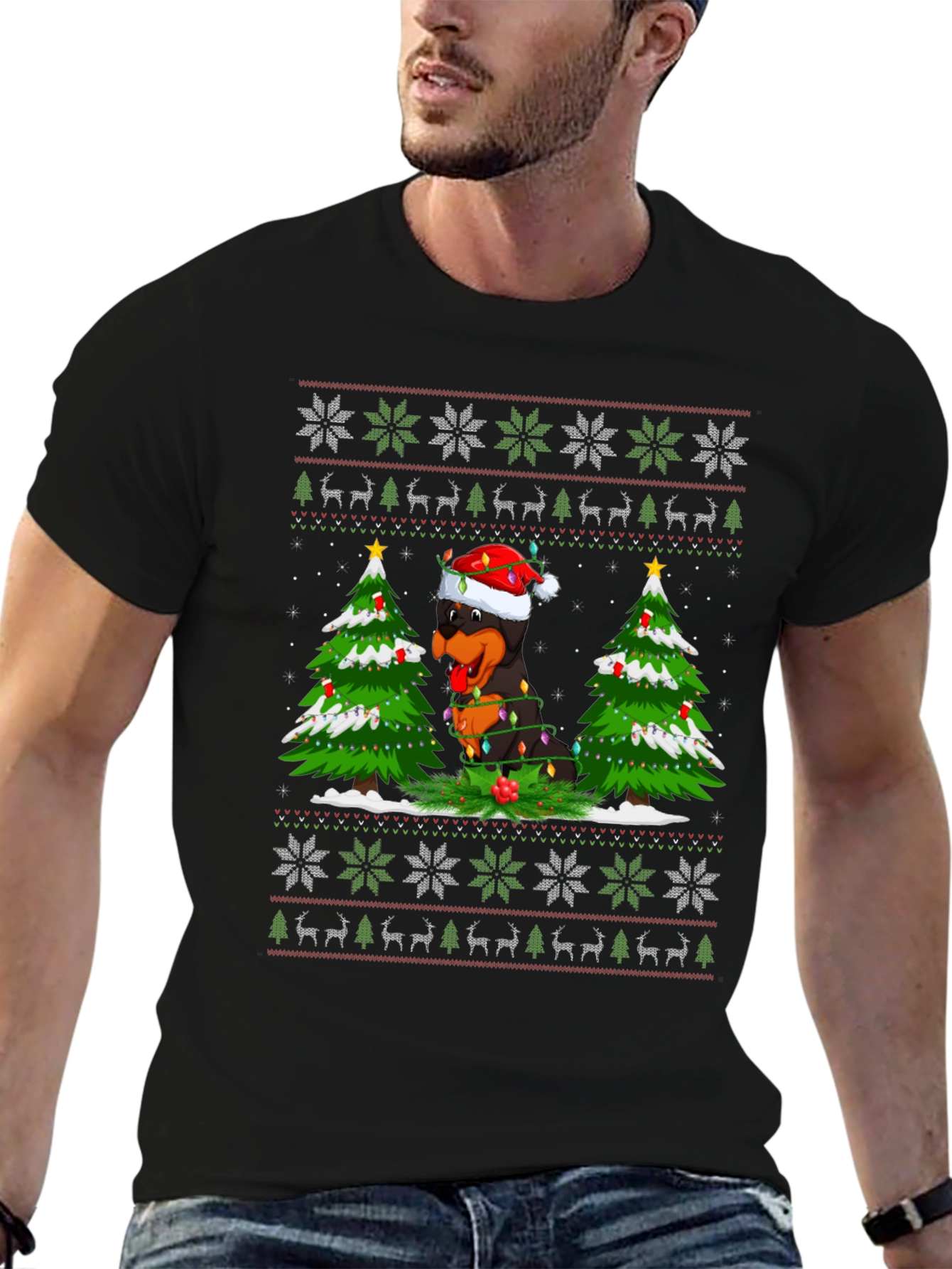 Rottweiler Christmas Sweater T-Shirt