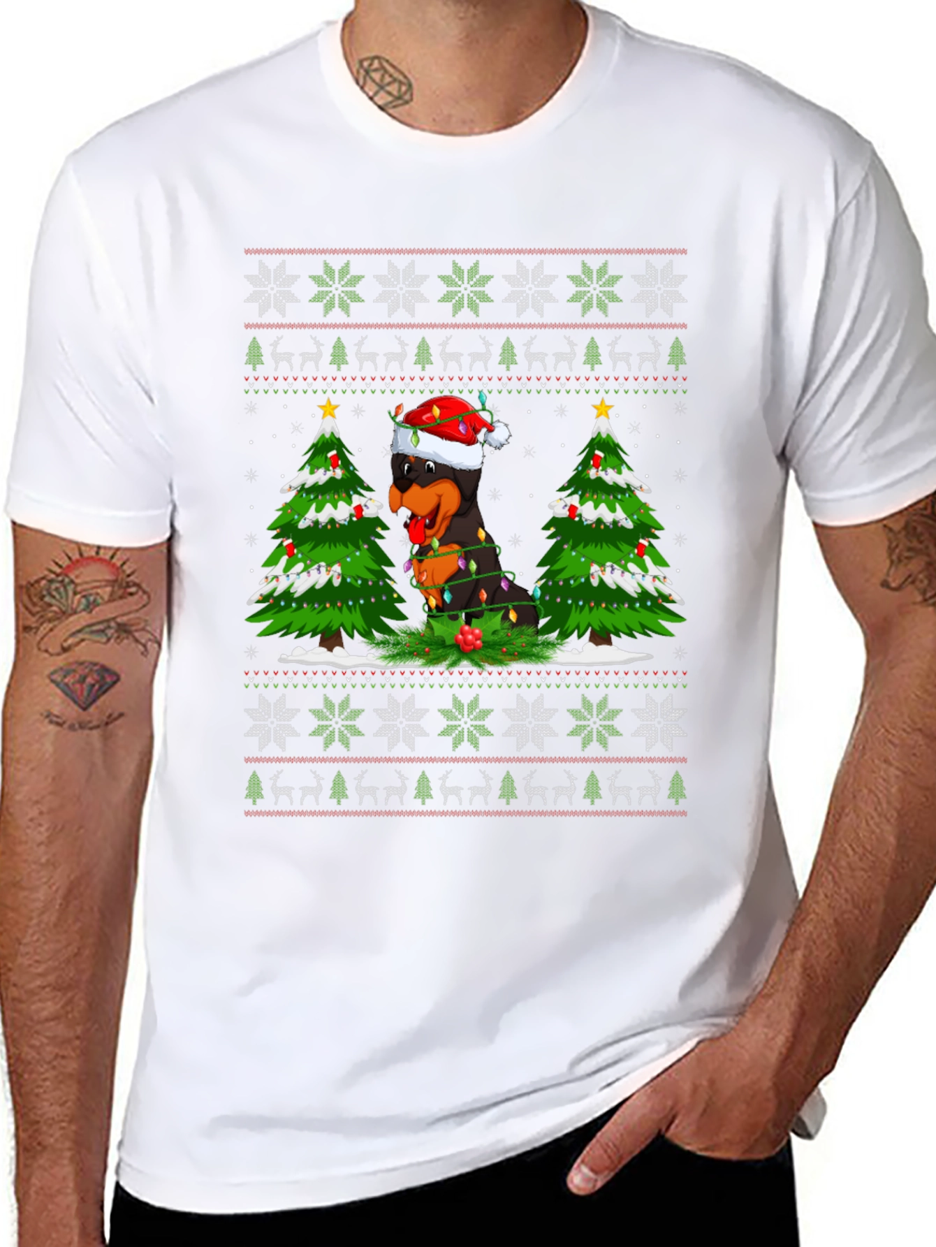 Rottweiler Christmas Sweater T-Shirt