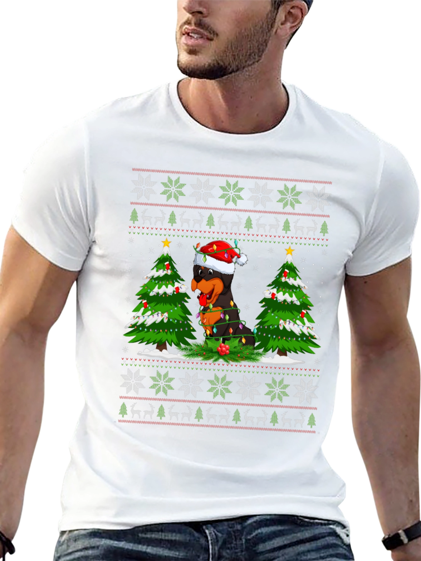 Rottweiler Christmas Sweater T-Shirt