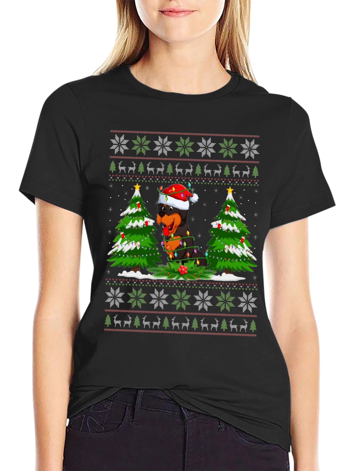 Rottweiler Christmas Sweater T-Shirt