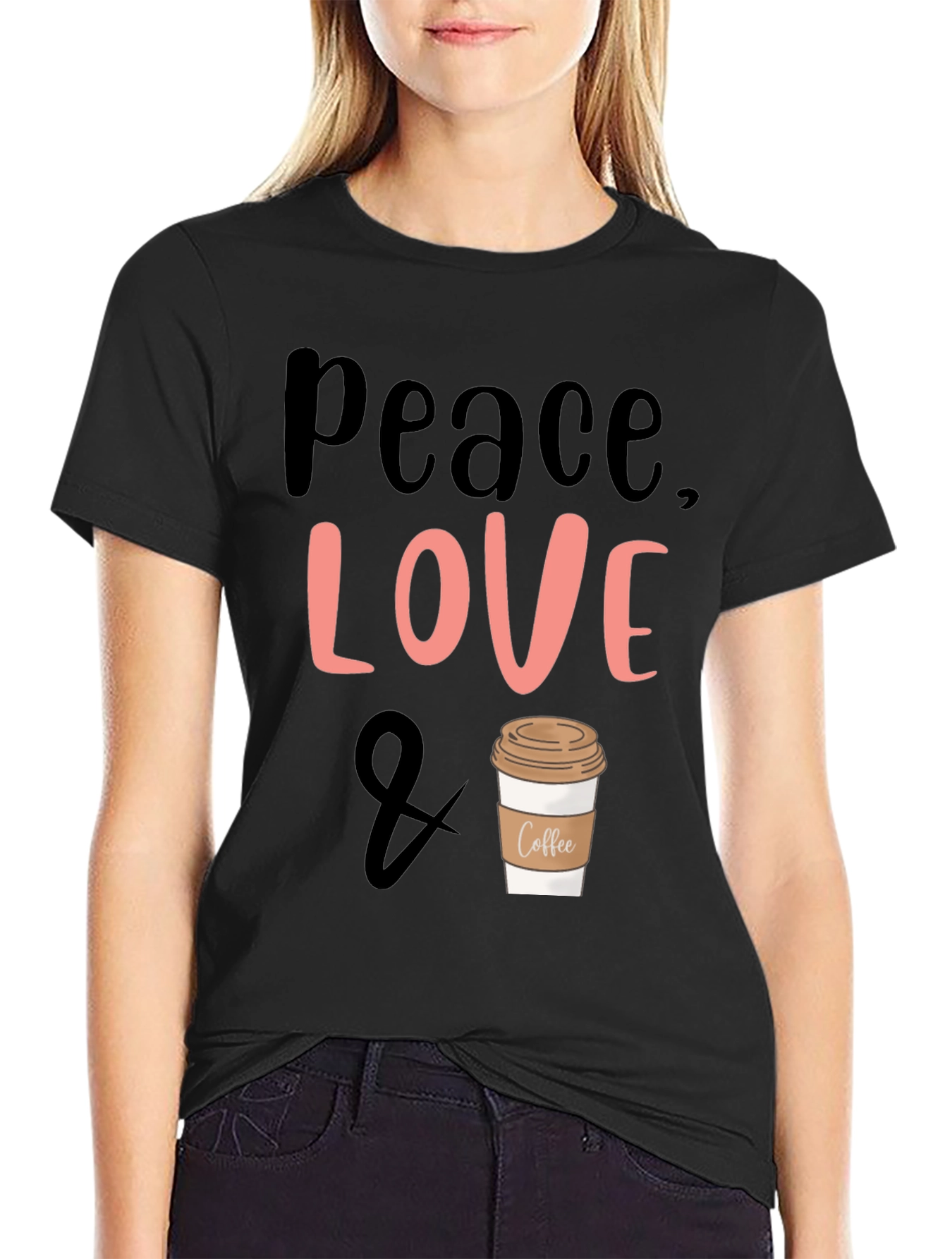 Peace Love & Coffee Graphic Tee