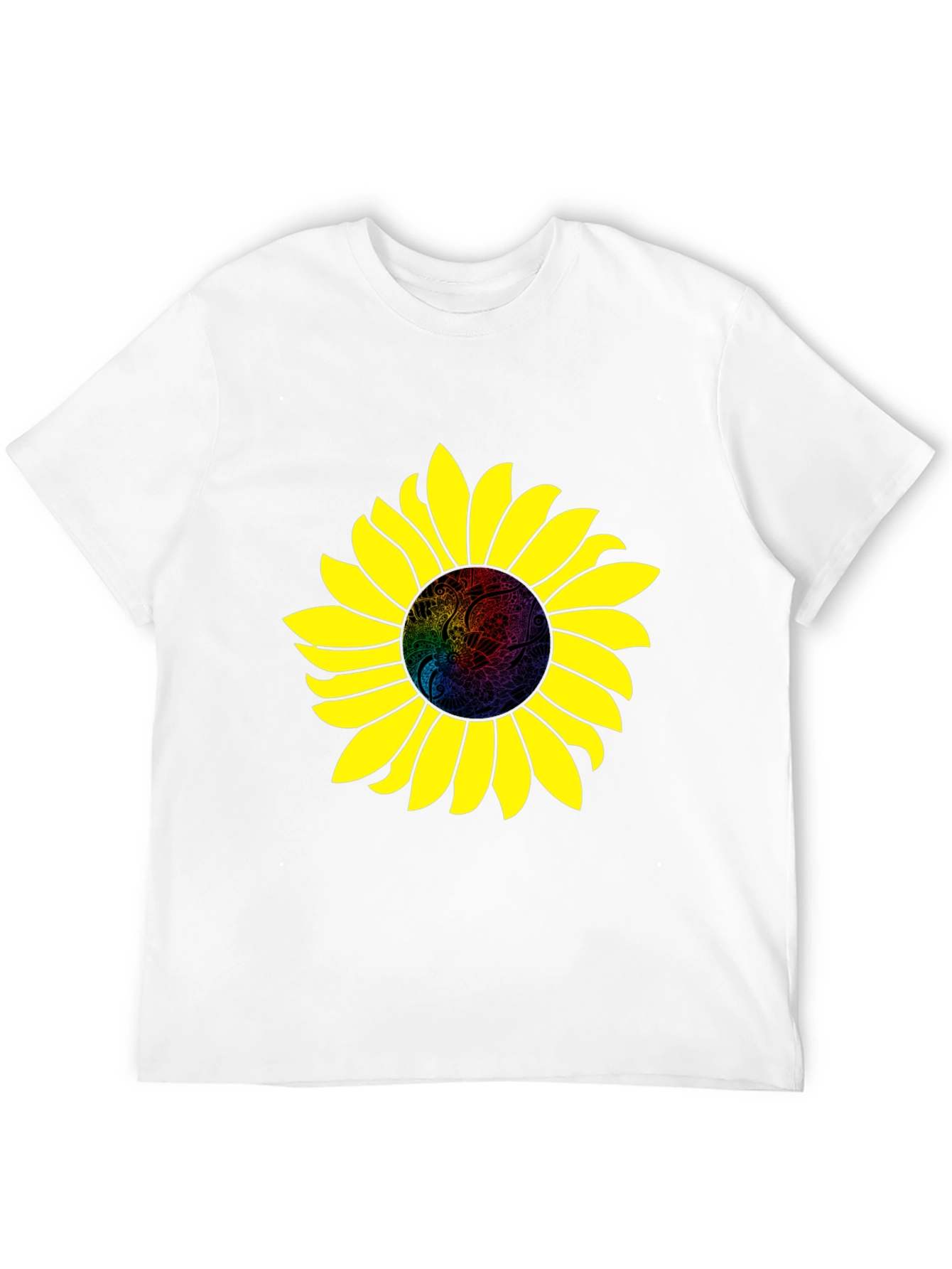 Sunflower Graphic Print Black T-Shirt