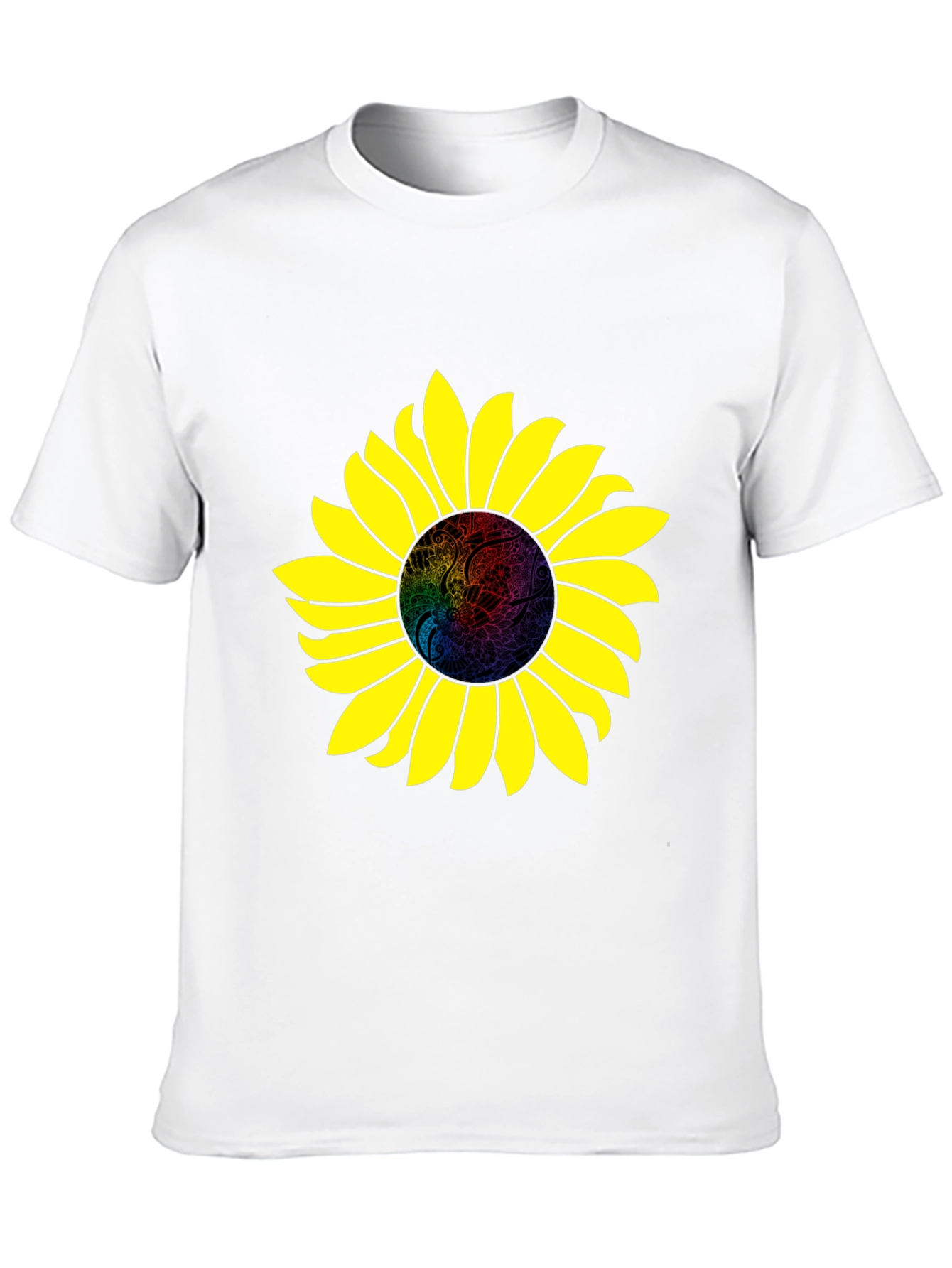 Sunflower Graphic Print Black T-Shirt