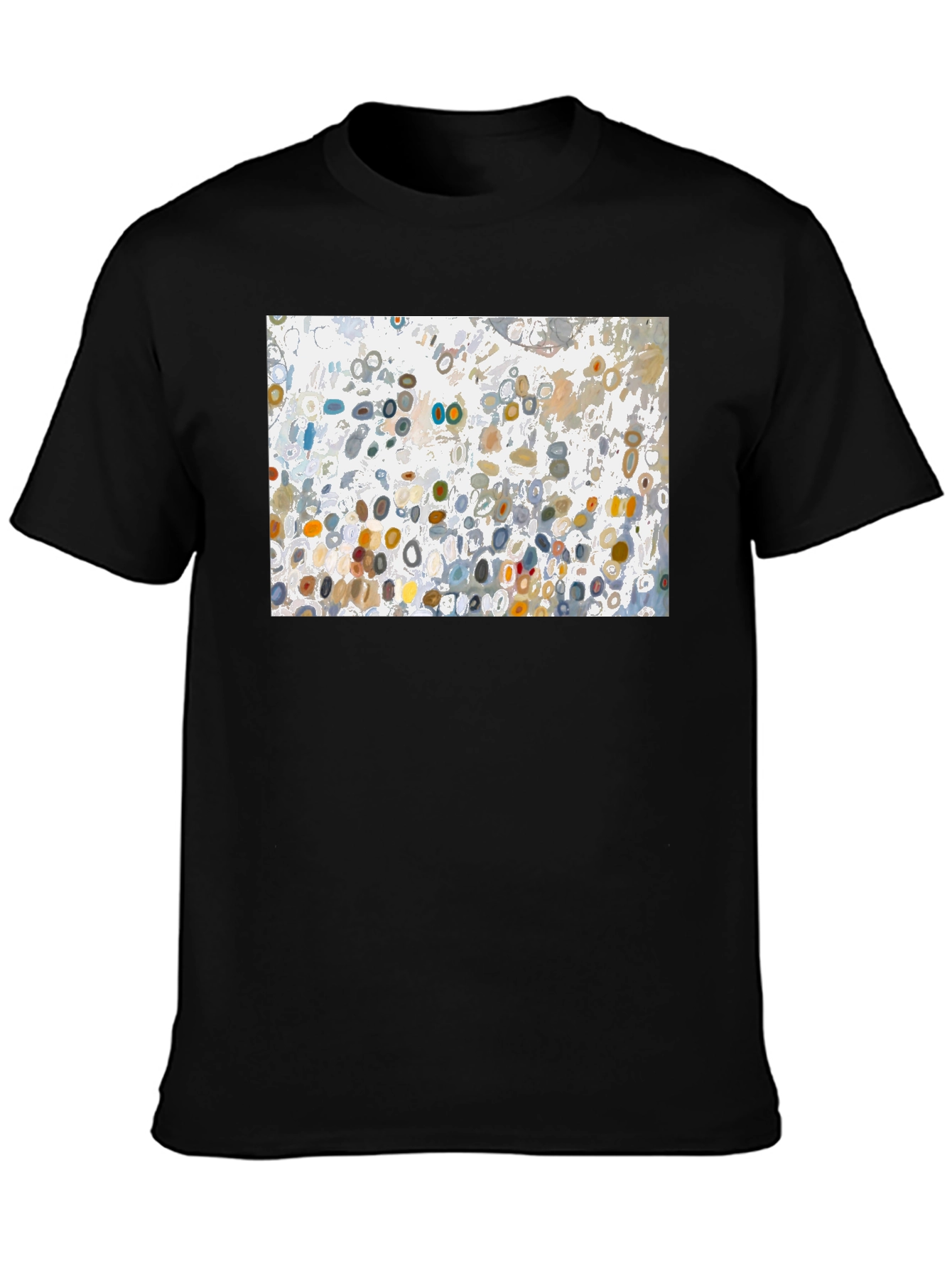 Abstract Circle Pattern Black T-Shirt