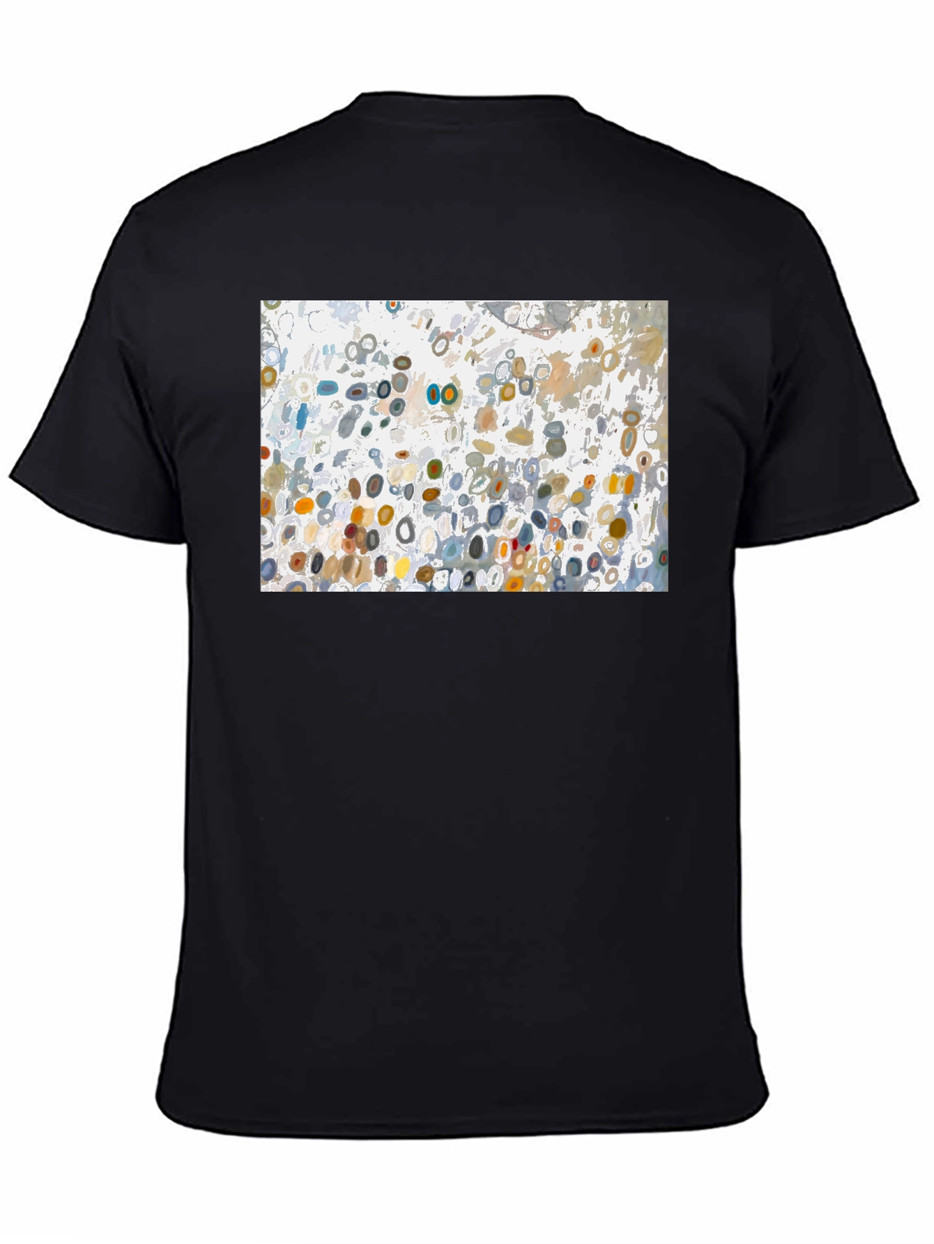 Abstract Circle Pattern Black T-Shirt