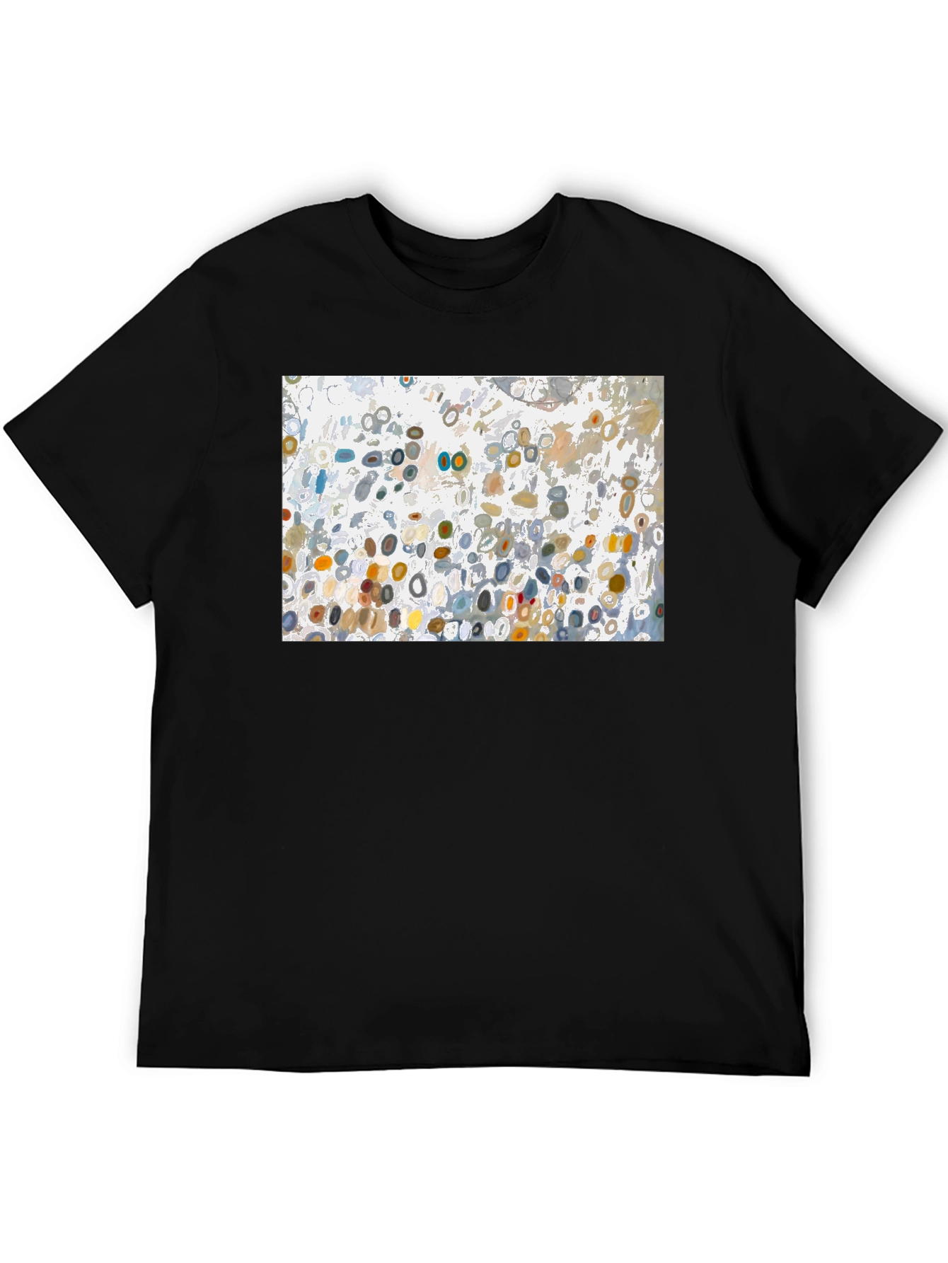 Abstract Circle Pattern Black T-Shirt
