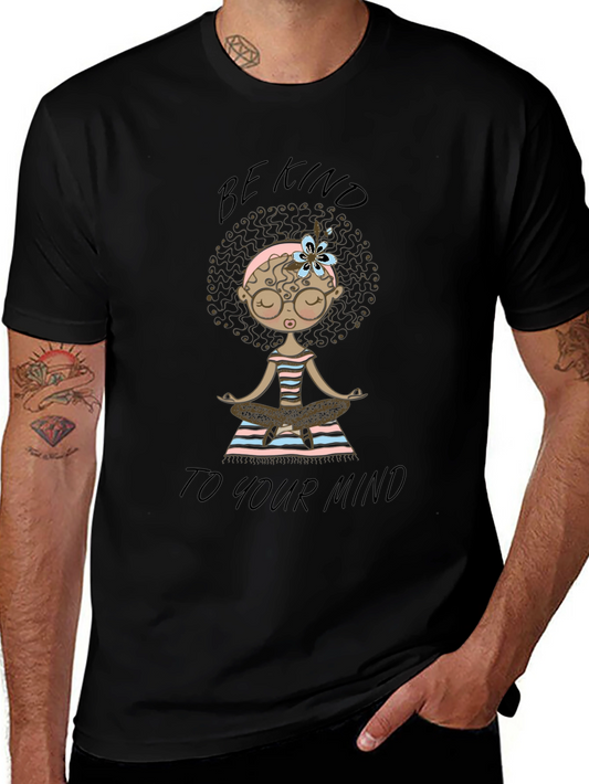 Be Kind To Your Mind Black Graphic T-Shirt