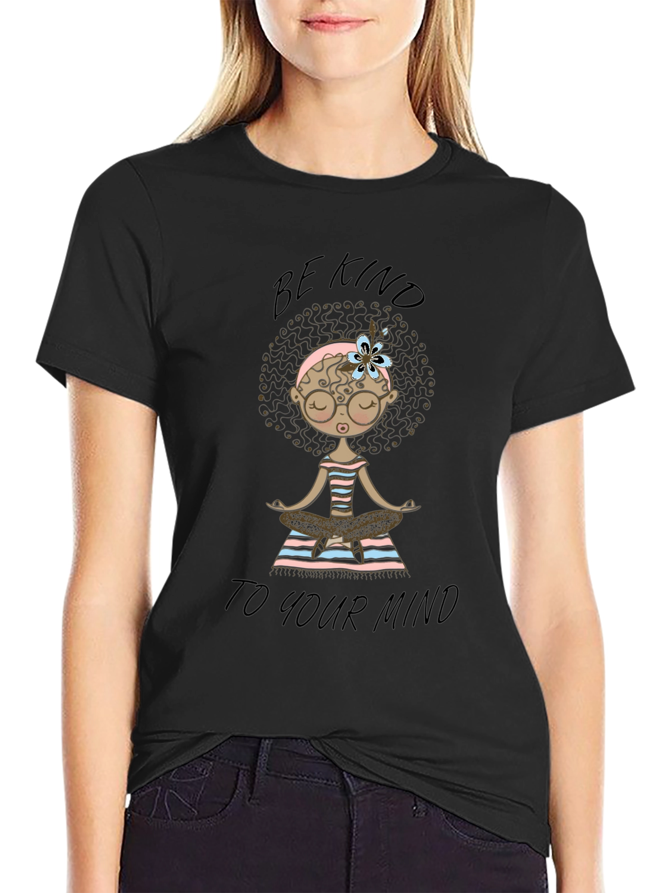 Be Kind To Your Mind Black Graphic T-Shirt