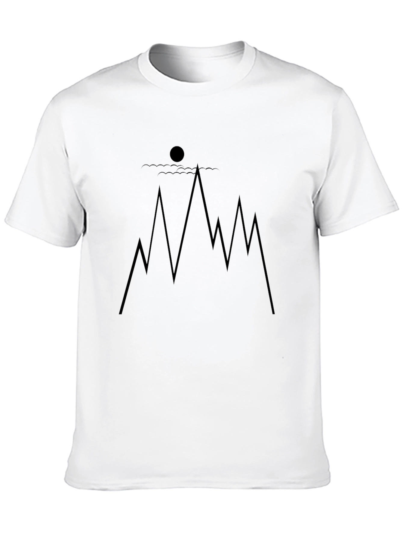 Minimalist Mountain Scene Black Tee