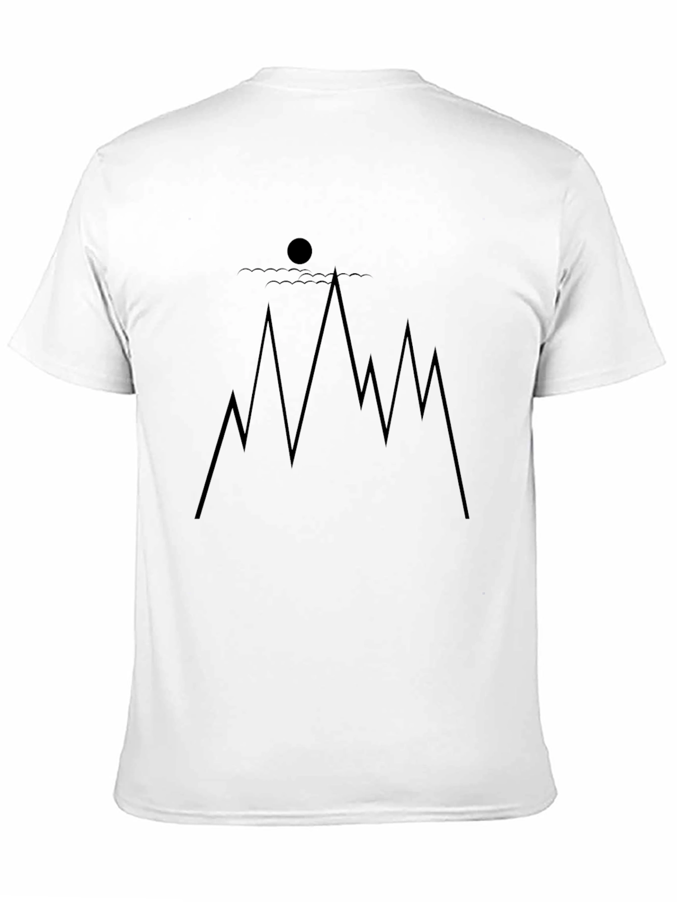 Minimalist Mountain Scene Black Tee