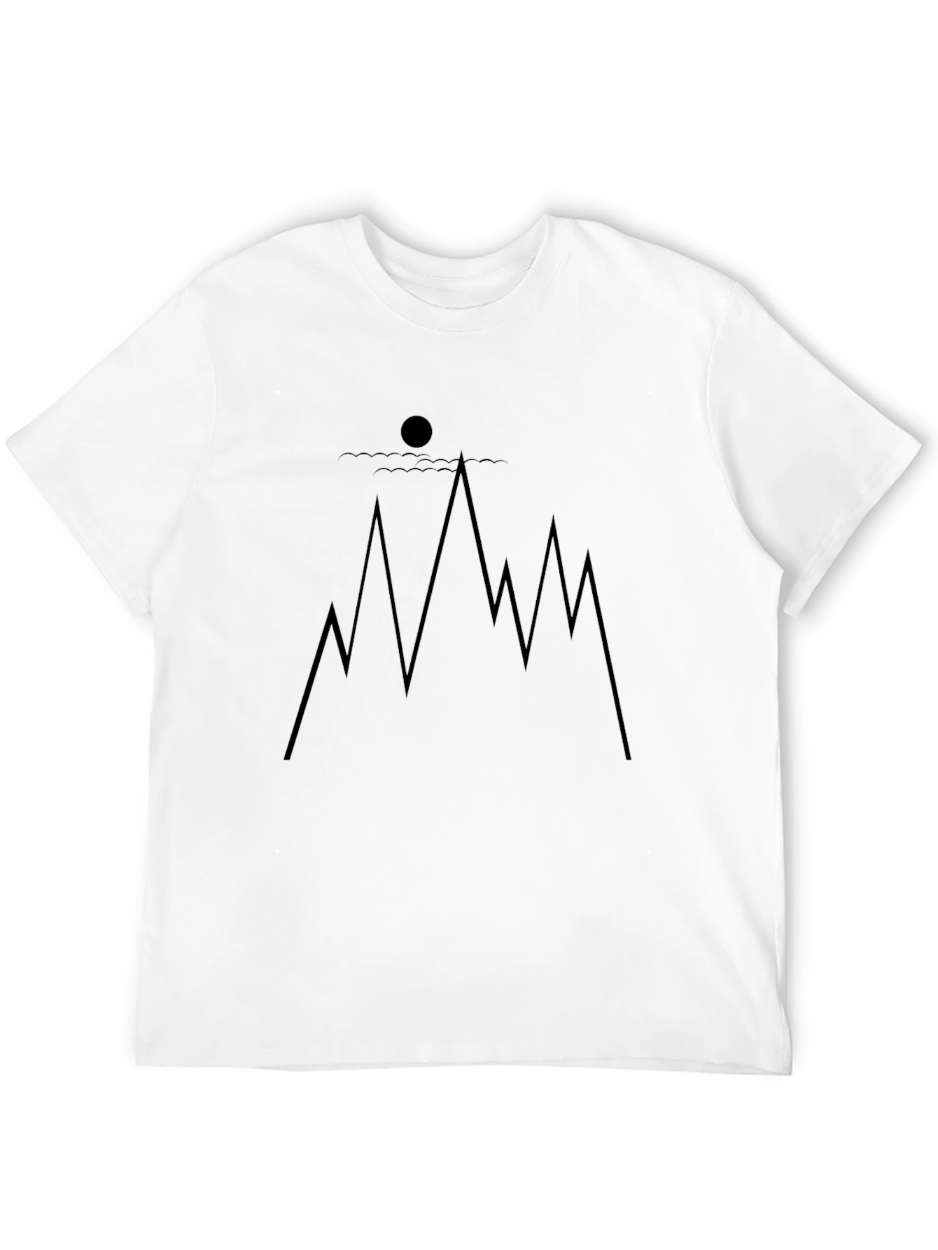 Minimalist Mountain Scene Black Tee
